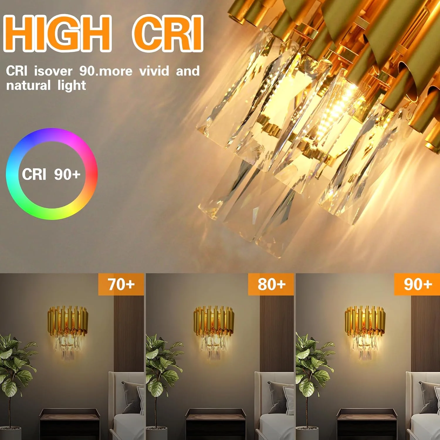چراغ دیواری کریستالی YT YATAI LIGHTING، چراغ دیواری طلایی مدرن، لوستر دیواری کریستالی خلاقانه و لوکس برای اتاق نشیمن، کنار تخت، راهرو، راه پله، روشنایی راهرو، 2 وات چراغ دیواری کریستالی YT YATAI LIGHTING، چراغ دیواری طلایی مدرن، لوستر دیواری کریستالی خلاقانه و لوکس برای اتاق نشیمن، کنار تخت، راهرو، راه پله، روشنایی راهرو، 2 وات