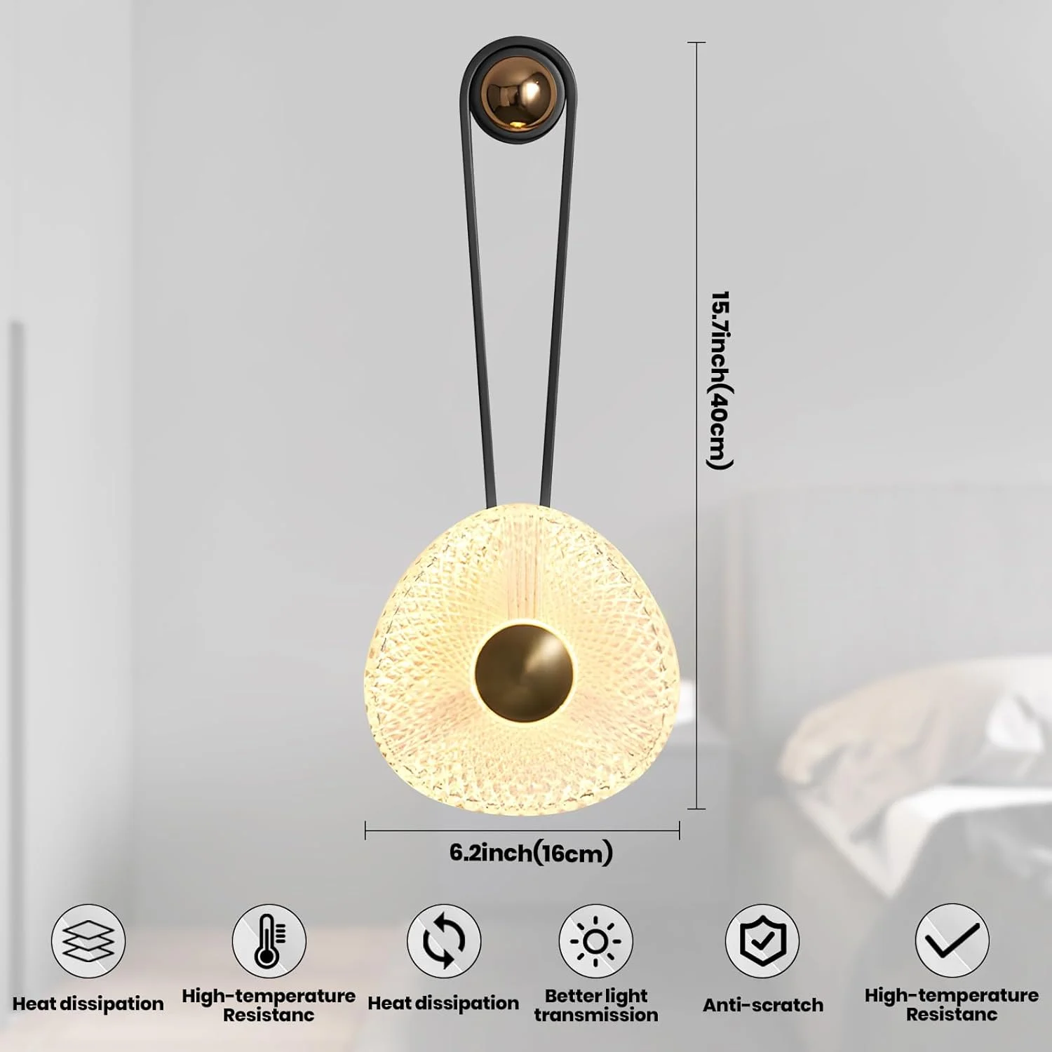 چراغ دیواری ال ای دی YATAI LIGHTING، چراغ دیواری مدرن و دیمر پذیر کنار تختی 6 وات، مناسب برای دکوراسیون داخلی منزل، نصب روی دیوار برای اتاق نشیمن، اتاق خواب، راهرو (مشکی/طلایی)، مناسب برای فضاهای 8-10 متر مربع چراغ دیواری ال ای دی YATAI LIGHTING، چراغ دیواری مدرن و دیمر پذیر کنار تختی 6 وات، مناسب برای دکوراسیون داخلی منزل، نصب روی دیوار برای اتاق نشیمن، اتاق خواب، راهرو (مشکی/طلایی)، مناسب برای فضاهای 8-10 متر مربع