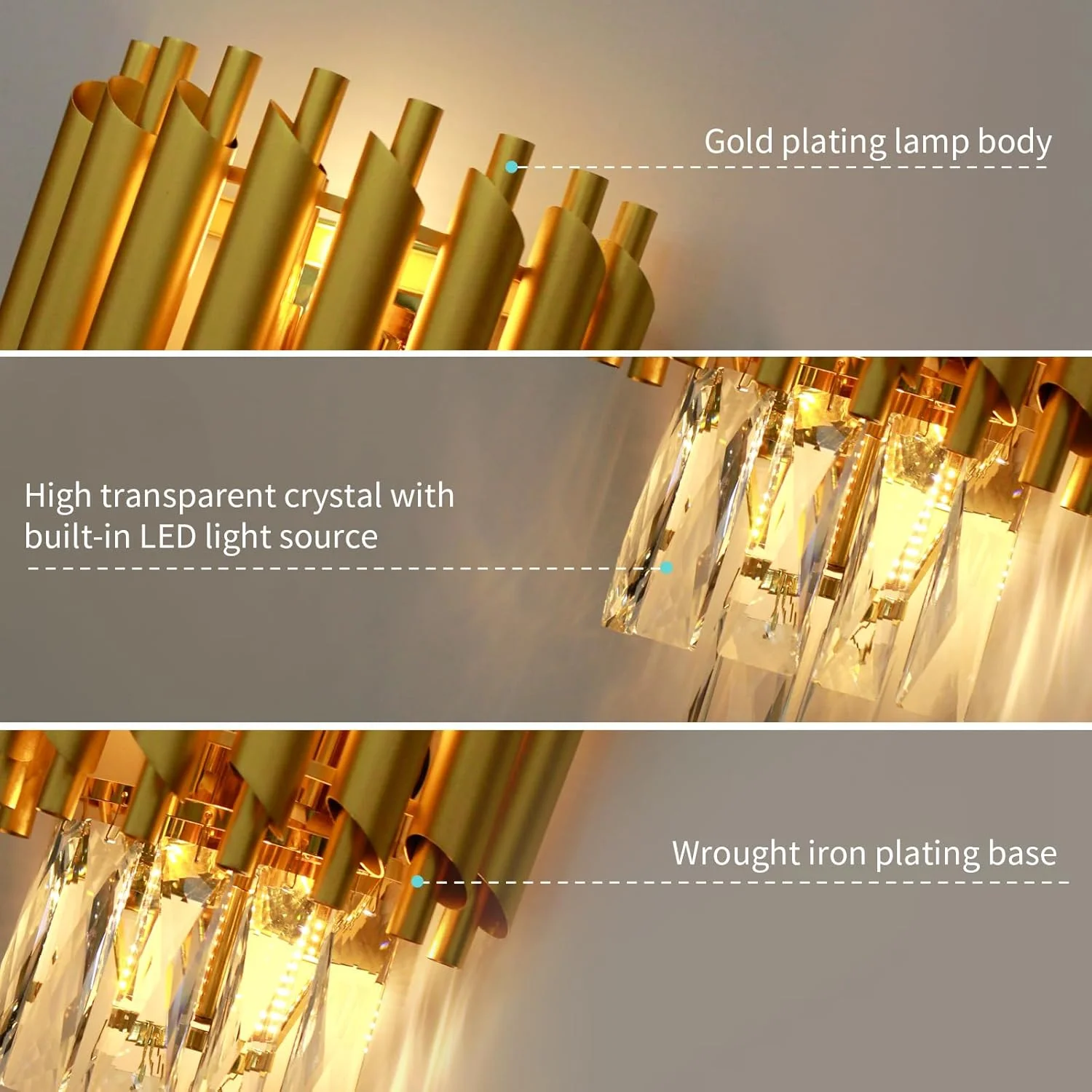 چراغ دیواری کریستالی YT YATAI LIGHTING، چراغ دیواری طلایی مدرن، لوستر دیواری کریستالی خلاقانه و لوکس برای اتاق نشیمن، کنار تخت، راهرو، راه پله، روشنایی راهرو، 2 وات چراغ دیواری کریستالی YT YATAI LIGHTING، چراغ دیواری طلایی مدرن، لوستر دیواری کریستالی خلاقانه و لوکس برای اتاق نشیمن، کنار تخت، راهرو، راه پله، روشنایی راهرو، 2 وات