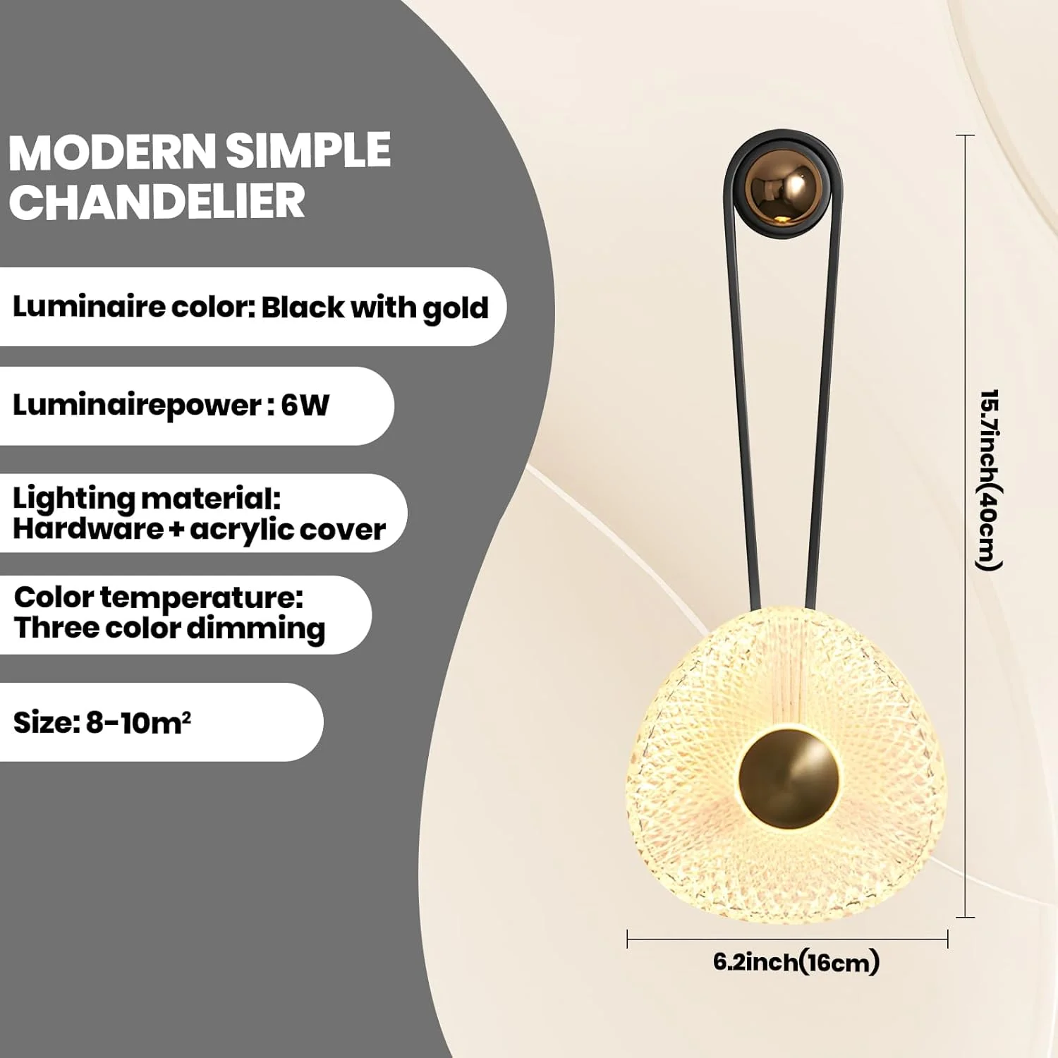 چراغ دیواری ال ای دی YATAI LIGHTING، چراغ دیواری مدرن و دیمر پذیر کنار تختی 6 وات، مناسب برای دکوراسیون داخلی منزل، نصب روی دیوار برای اتاق نشیمن، اتاق خواب، راهرو (مشکی/طلایی)، مناسب برای فضاهای 8-10 متر مربع چراغ دیواری ال ای دی YATAI LIGHTING، چراغ دیواری مدرن و دیمر پذیر کنار تختی 6 وات، مناسب برای دکوراسیون داخلی منزل، نصب روی دیوار برای اتاق نشیمن، اتاق خواب، راهرو (مشکی/طلایی)، مناسب برای فضاهای 8-10 متر مربع