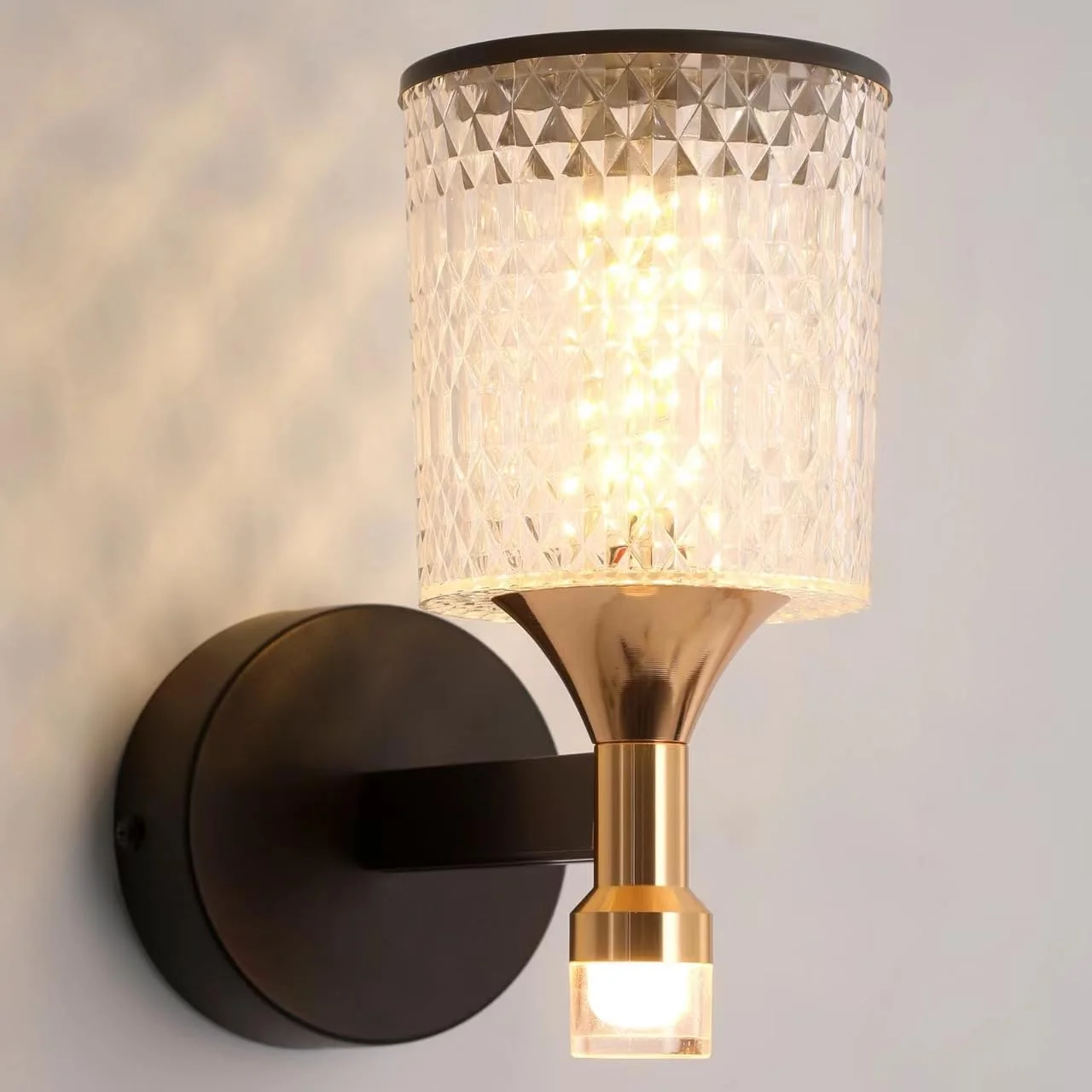 چراغ دیواری مدرن LED یاتای، چراغ دیواری LED با قابلیت تنظیم 3 رنگ، چراغ دیواری مینیمالیستی آهنی برای راهرو، اتاق نشیمن، اتاق خواب تزئینی کنار تخت، 3000K-6000K، 10W