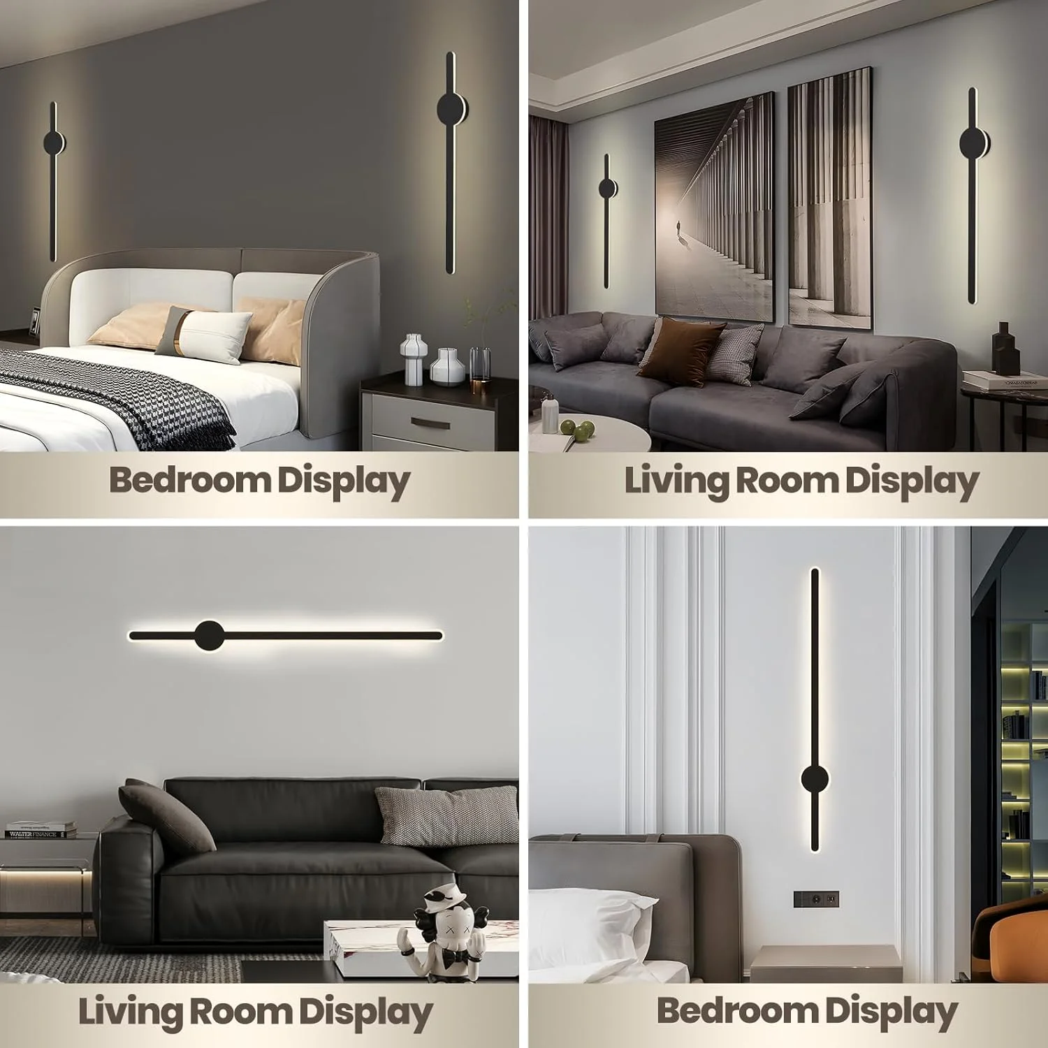 چراغ دیواری خطی مدرن و مینیمالیستی YT YATAI LIGHTING، چراغ دیواری LED دیمر پذیر داخلی، چراغ دیواری نواری بلند، چراغ روشنایی آلومینیومی اکریلیک مناسب اتاق خواب، اتاق نشیمن، هتل، راه پله (مشکی، 80 سانتی متر 29 وات) چراغ دیواری خطی مدرن و مینیمالیستی YT YATAI LIGHTING، چراغ دیواری LED دیمر پذیر داخلی، چراغ دیواری نواری بلند، چراغ روشنایی آلومینیومی اکریلیک مناسب اتاق خواب، اتاق نشیمن، هتل، راه پله (مشکی، 80 سانتی متر 29 وات)