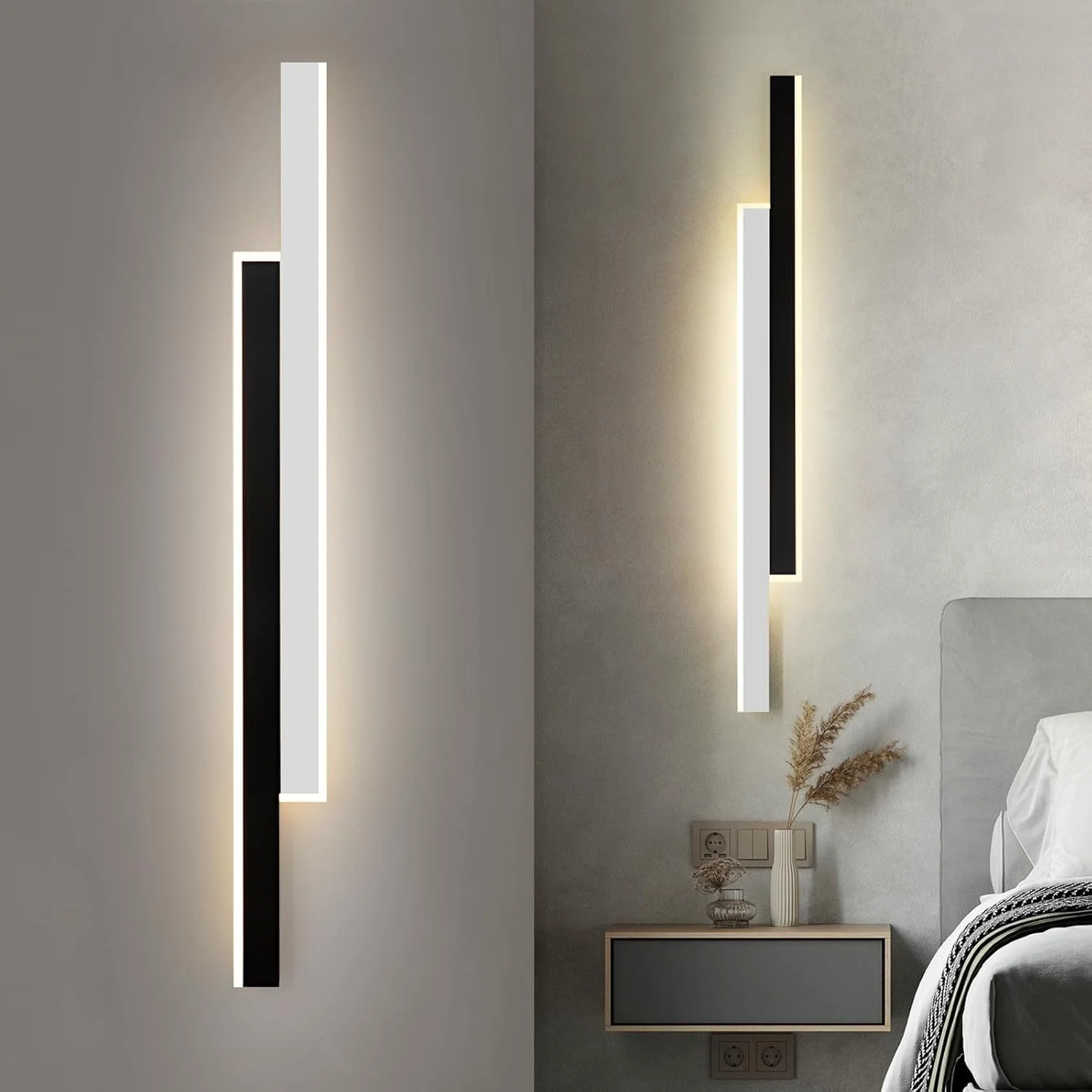 چراغ دیواری مدرن YT YATAI LIGHTING، چراغ دیواری نواری بلند، فانوس دیواری LED آهنی، چراغ دیواری داخلی، چراغ دیواری خانگی، چراغ دیواری ساده برای اتاق نشیمن، اتاق خواب، چراغ دکور کنار تخت