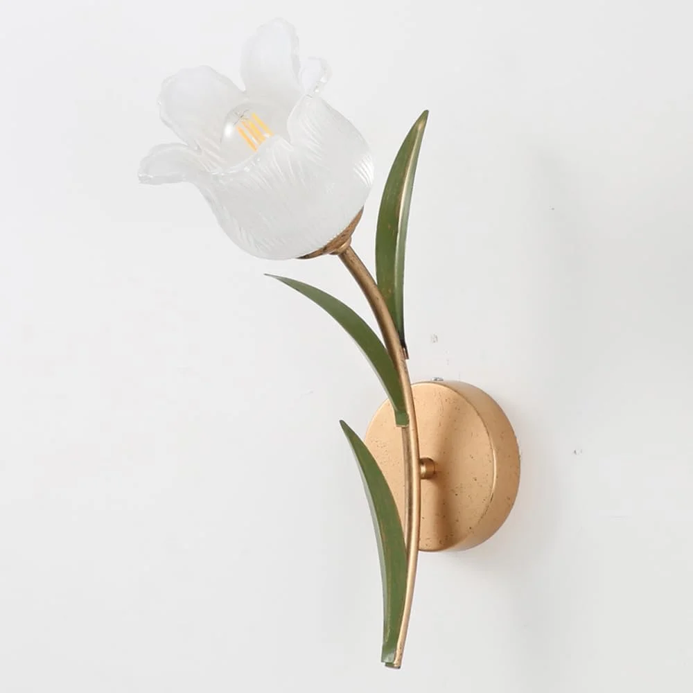 چراغ دیواری گل شیشه ای شیری سفید، چراغ راهروی قدیمی، چراغ سینک آشپزخانه، چراغ دوگانه دیواری روشویی حمام، چراغ دیواری آنتیک خانه روستایی برای اتاق خواب، اتاق نشیمن / 1 چراغ