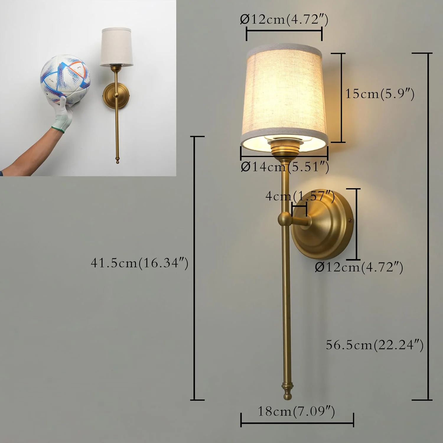 چراغ دیواری دوتایی پرمو، روشنایی دیوارکوب وینتیج روستیک، چراغ خواب با سایه پارچه ای برای اتاق خواب، کنار تخت، مطالعه (کتان)