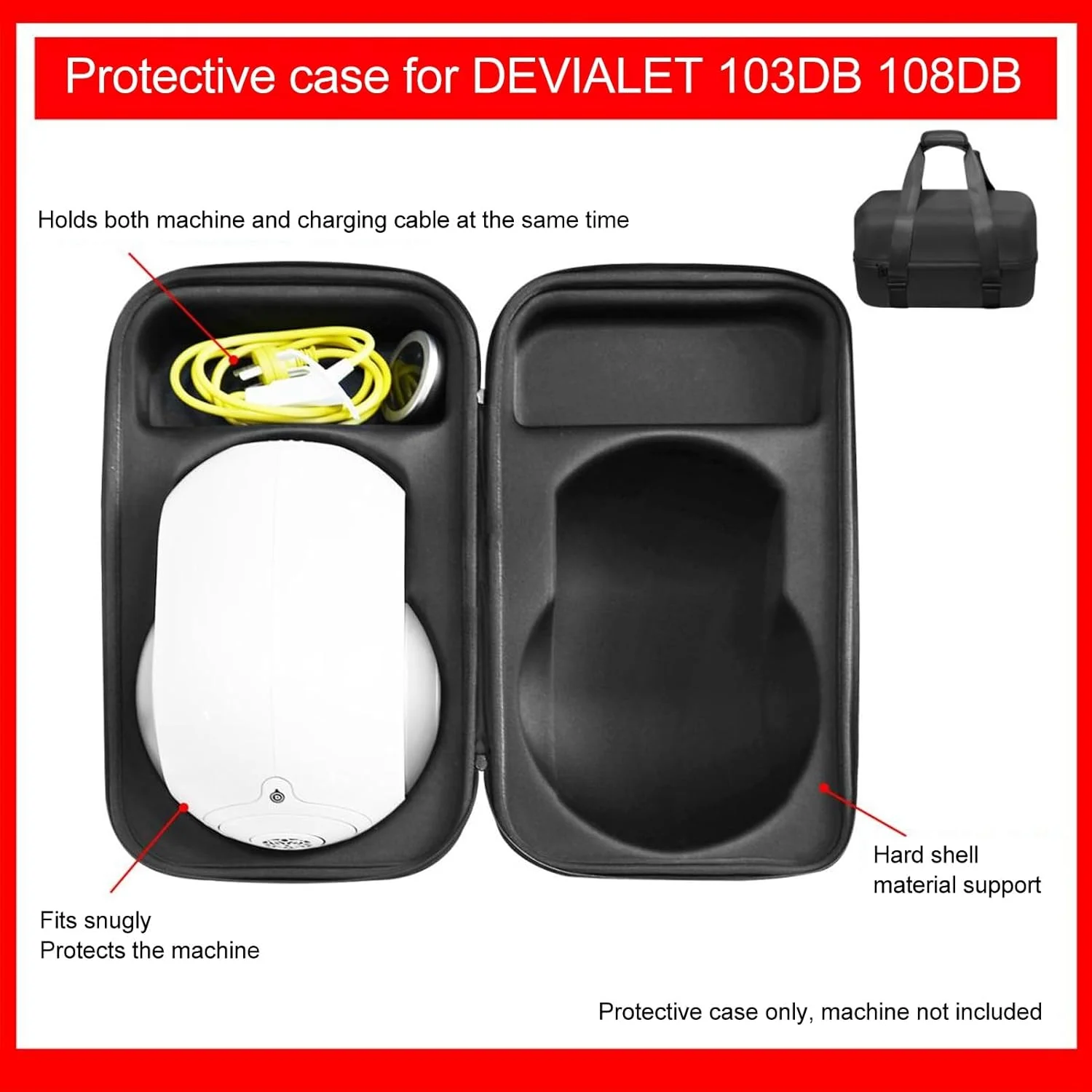 کیف حمل سخت بی سیم بلندگو Dpofirs برای فانتوم، کیف محافظ سبک وزن ضد آب و ضد خش برای لوازم جانبی بلندگو