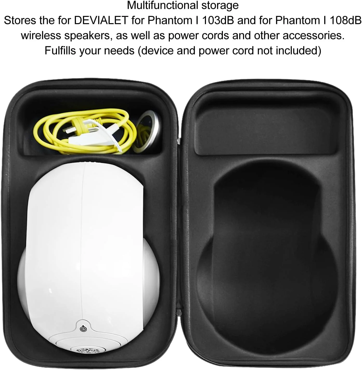 کیف حمل سخت بی سیم بلندگو Dpofirs برای فانتوم، کیف محافظ سبک وزن ضد آب و ضد خش برای لوازم جانبی بلندگو