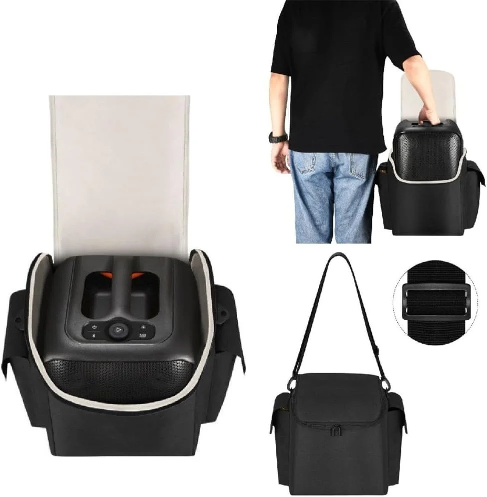 کیف مسافرتی قابل حمل سازگار با اسپیکرهای اسنشیال، دارای بند شانه و جیب برای لوازم جانبی