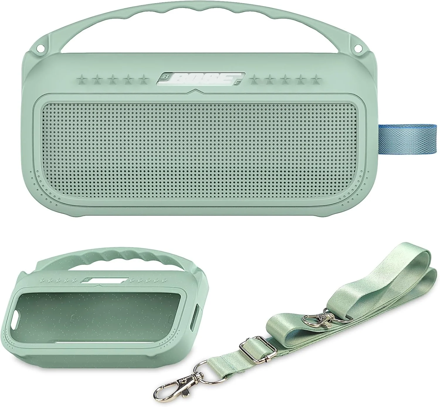 کاور سیلیکونی XEGIMOR سازگار با اسپیکر بلوتوثی قابل حمل Bose SoundLink Flex نسل 2/1، محافظ نرم سیلیکونی برای لوازم جانبی کاور اسپیکر Bose SoundLink Flex (کاور Alpine Sage)