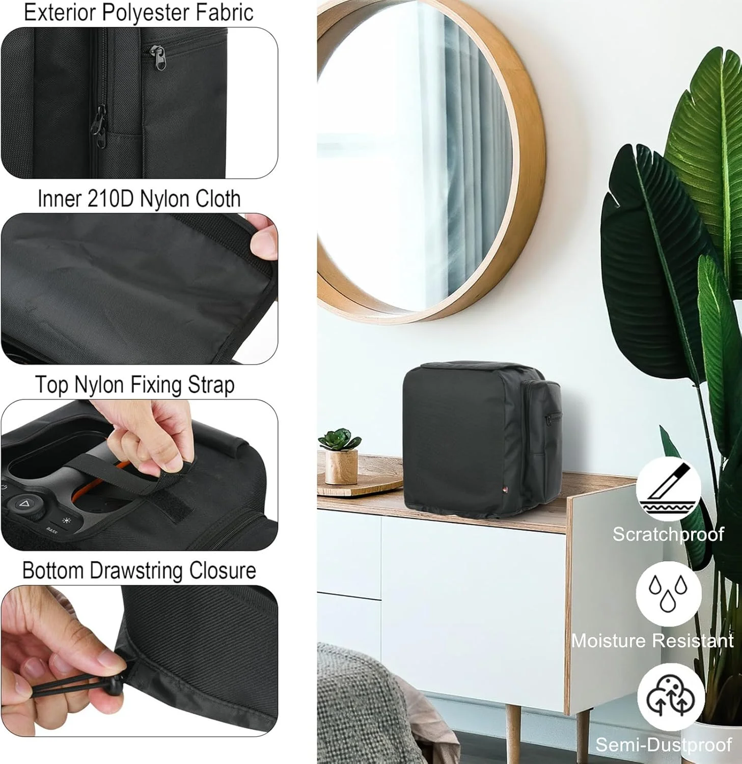 کیف محافظ بلندگو TXEsign برای بلندگوی مهمانی قابل حمل JBL PartyBox Encore Essential، کیف جایگزین بلندگو با کیف نگهداری میکروفون جانبی برای میکروفون ها و لوازم جانبی کابل