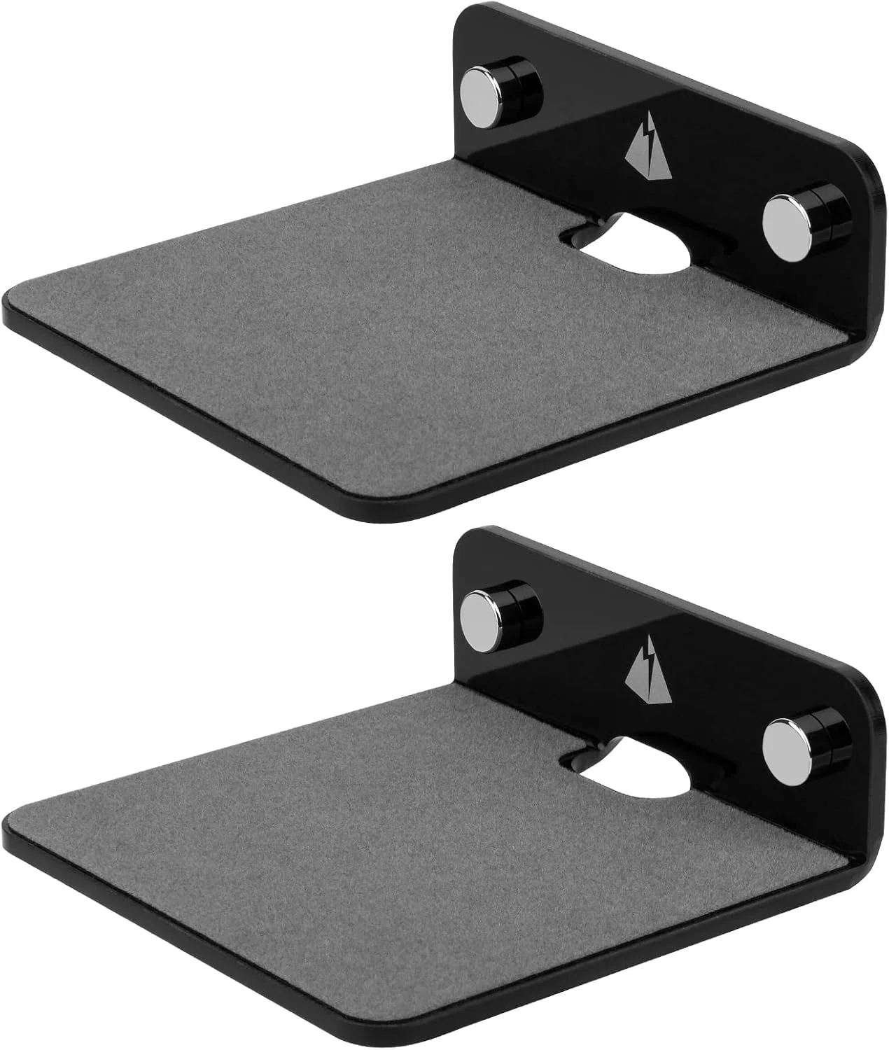 پایه دیواری بلندگو TXEsign - بسته 2 عددی، پایه دیواری کوچک بلندگو برای بلندگو بلوتوثی، وب کم، تلفن همراه، قفسه نمایش اسباب بازی، قفسه بلندگو اکریلیک (مشکی، کوچک)