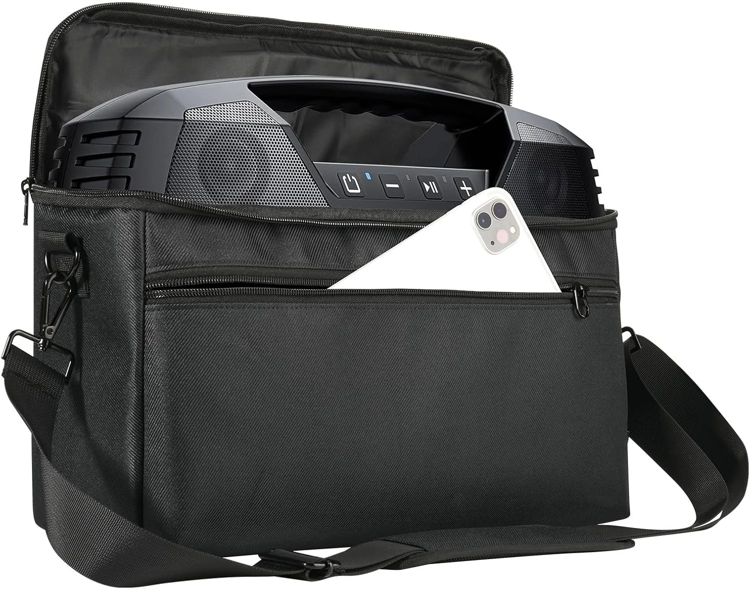 کیف حمل و نقل TXEsign برای بلندگوی قابل حمل 40 واتی، کیف محافظ بلندگو با بند شانه و جیب لوازم جانبی کیف حمل و نقل TXEsign برای بلندگوی قابل حمل 40 واتی، کیف محافظ بلندگو با بند شانه و جیب لوازم جانبی