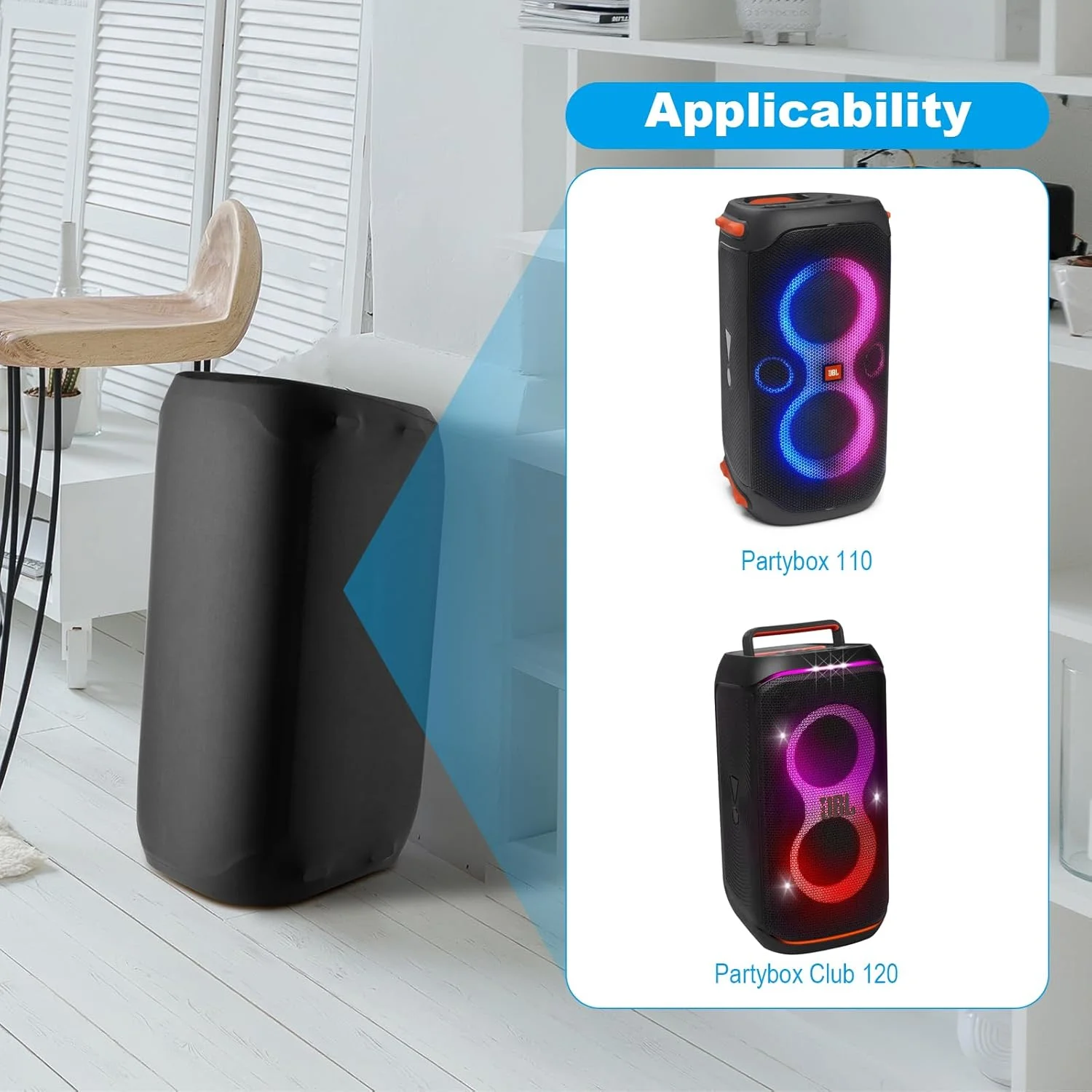 کاور ضد گرد و غبار TXEsign برای JBL PartyBox 110/JBL PartyBox Club 120 - اسپیکر مهمانی قابل حمل، کاور محافظ با نوار الاستیک برای اسپیکر JBL