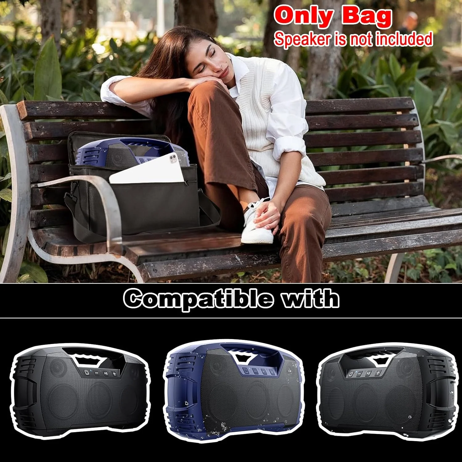 کیف حمل و نقل TXEsign برای بلندگوی قابل حمل 40 واتی، کیف محافظ بلندگو با بند شانه و جیب لوازم جانبی کیف حمل و نقل TXEsign برای بلندگوی قابل حمل 40 واتی، کیف محافظ بلندگو با بند شانه و جیب لوازم جانبی