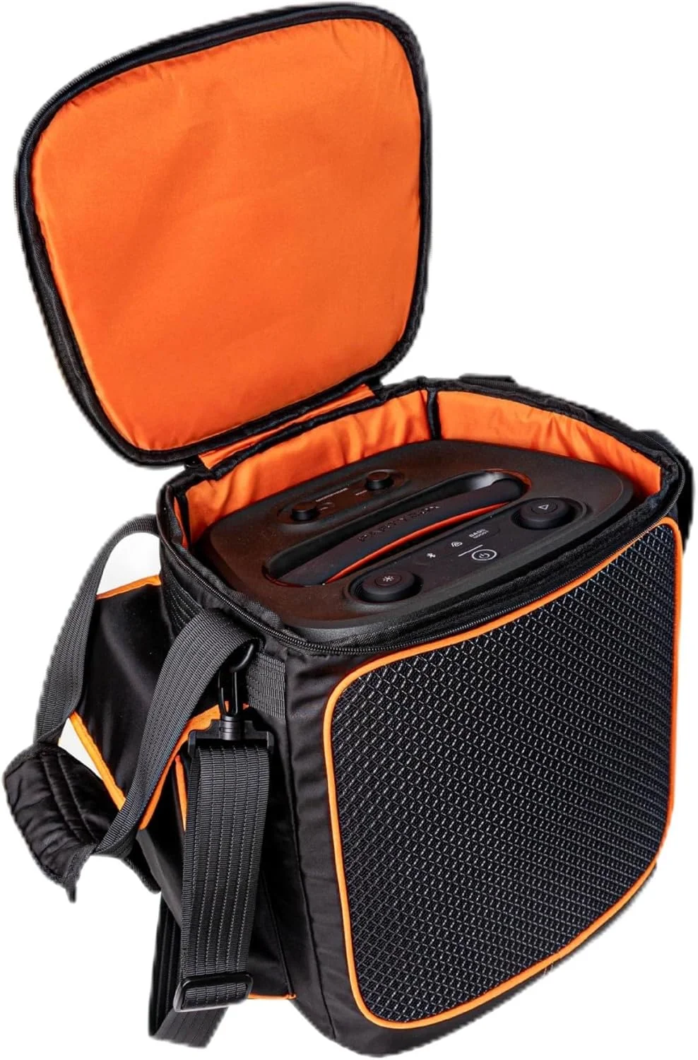 کیف حمل JBL Partybox Encore 2 - کیف ضد ضربه با درگاه شارژ مستقیم و توری تهویه بلندگو، کاور نگهداری برای مهمانی های خارج از منزل/کمپینگ (مناسب برای بلندگو + میکروفون + لوازم جانبی)، مشکی کیف حمل JBL Partybox Encore 2 - کیف ضد ضربه با درگاه شارژ مستقیم و توری تهویه بلندگو، کاور نگهداری برای مهمانی های خارج از منزل/کمپینگ (مناسب برای بلندگو + میکروفون + لوازم جانبی)، مشکی