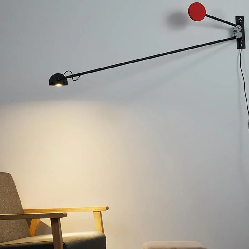 چراغ دیواری قابل تنظیم XYTUJIK با بازوی چرخشی، چراغ دیواری LED بلند با دوشاخه، چراغ کنار تختی اتاق، چراغ دیواری لمسی