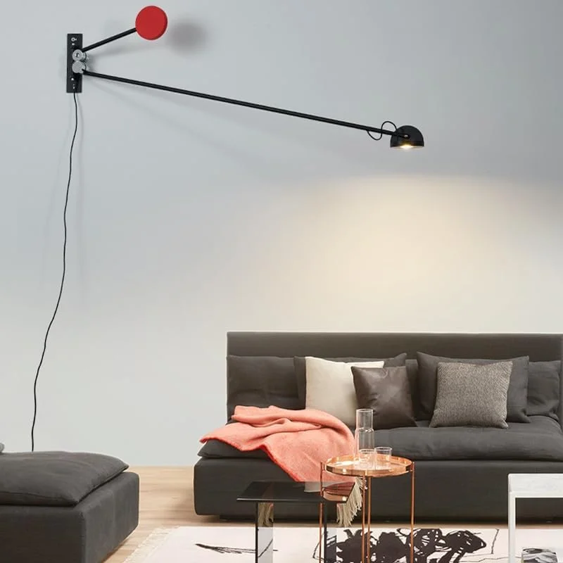 چراغ دیواری قابل تنظیم XYTUJIK با بازوی چرخشی، چراغ دیواری LED بلند با دوشاخه، چراغ کنار تختی اتاق، چراغ دیواری لمسی
