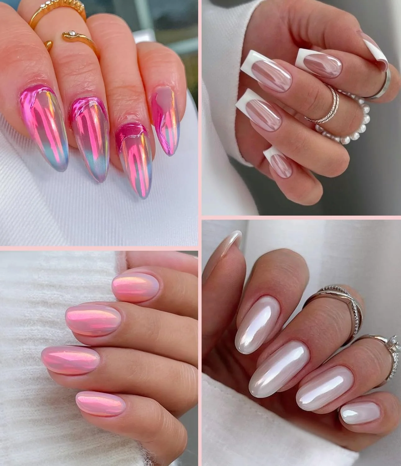 Pearl Chrome Nail Powder BISHENGYF -【Fairy Effect】 Pink Chrome Nail Powder White Pearlesent Aurora Mermaid Iridescent Nail Chrome Powder, Metallic Mirror Glitter Pigment Dust for Nail Art DIY 2PCS Pearl Chrome Nail Powder BISHENGYF -【Fairy Effect】 Pink Chrome Nail Powder White Pearlesent Aurora Mermaid Iridescent Nail Chrome Powder, Metallic Mirror Glitter Pigment Dust for Nail Art DIY 2PCS