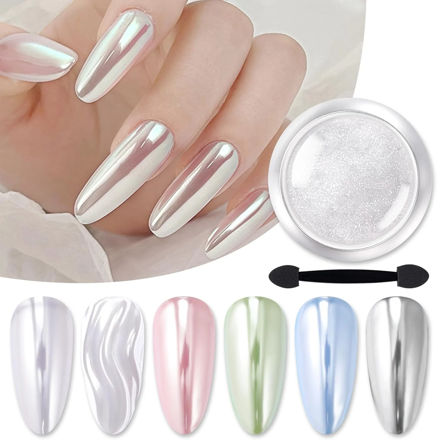 Born Pretty Silver Chrome Nail Powder Metallic Mirror Effect Nail Powder Premium Salon Nail Glitter Manicure Pigments for Nail Art Design Born Pretty Silver Chrome Nail Powder Metallic Mirror Effect Nail Powder Premium Salon Nail Glitter Manicure Pigments for Nail Art Design