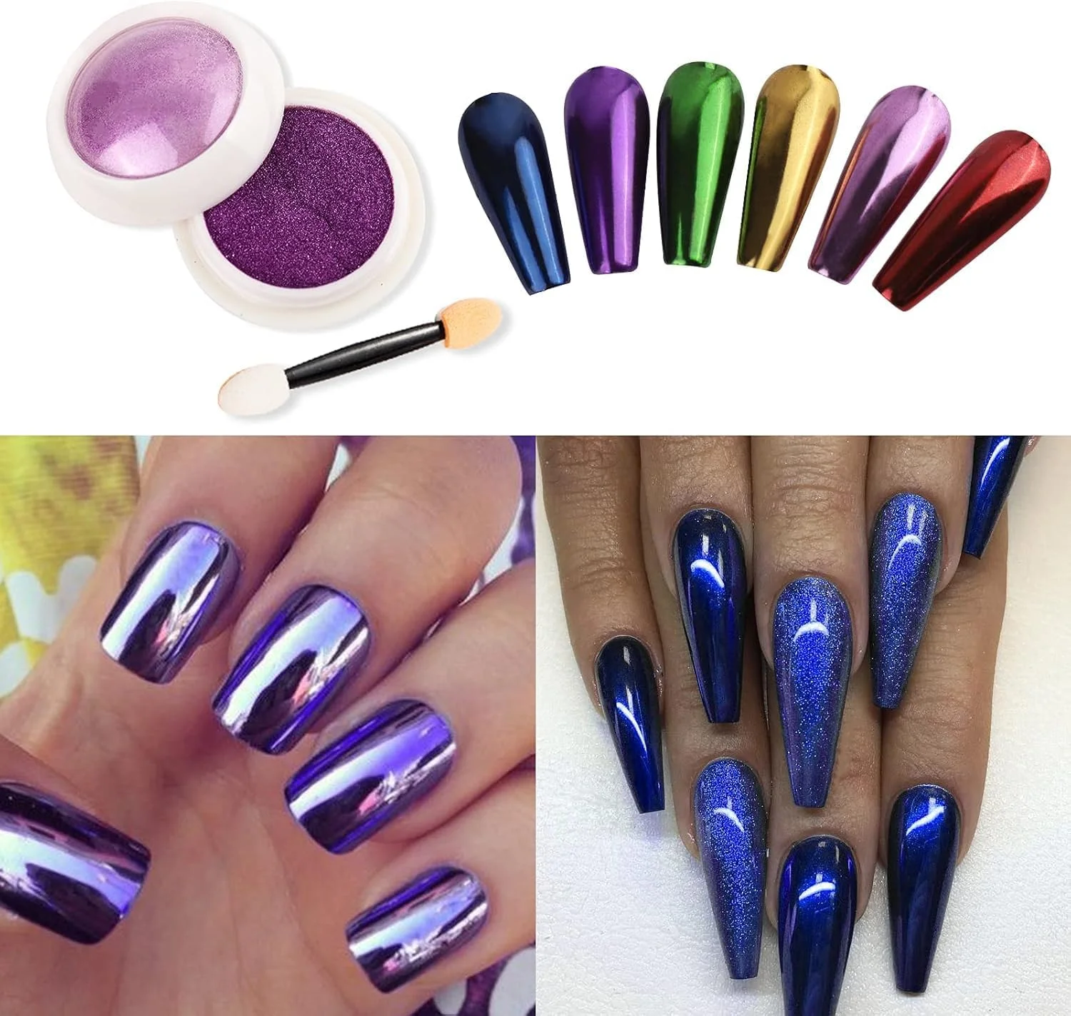 BISHENGYF 6 Box Chrome Nail Glitter, Holographic Classic Nail Art Powder Set, Shiny Nail Glitter Powder with Magic Mirror Finish for Nail Art Design Decoration. (04) BISHENGYF 6 Box Chrome Nail Glitter, Holographic Classic Nail Art Powder Set, Shiny Nail Glitter Powder with Magic Mirror Finish for Nail Art Design Decoration. (04)