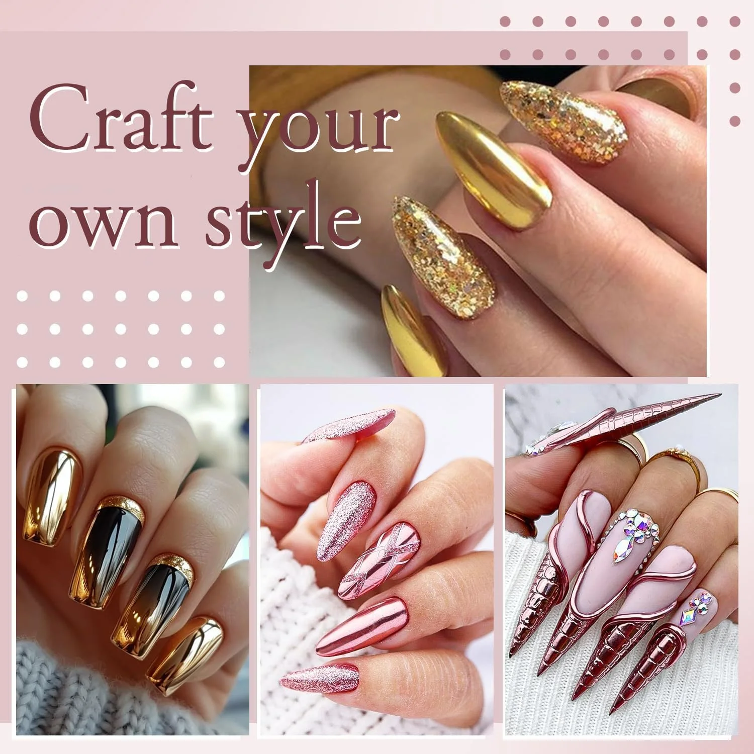 BISHENGYF 6 Box Chrome Nail Glitter, Holographic Classic Nail Art Powder Set, Shiny Nail Glitter Powder with Magic Mirror Finish for Nail Art Design Decoration. (04) BISHENGYF 6 Box Chrome Nail Glitter, Holographic Classic Nail Art Powder Set, Shiny Nail Glitter Powder with Magic Mirror Finish for Nail Art Design Decoration. (04)