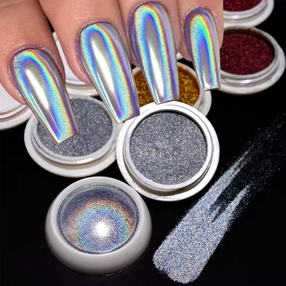 ست پودر کروم ناخن Bold&Beautiful، 8 رنگ با جلوه آینهای، لیزری هولوگرافیک، Aurora رنگینکمانی، مرواریدی آفتابپرست، اکلیل برای تزئین هنر مانیکور، 1 گرم یا 0.5 گرم در هر ظرف ست پودر کروم ناخن Bold&Beautiful، 8 رنگ با جلوه آینهای، لیزری هولوگرافیک، Aurora رنگینکمانی، مرواریدی آفتابپرست، اکلیل برای تزئین هنر مانیکور، 1 گرم یا 0.5 گرم در هر ظرف