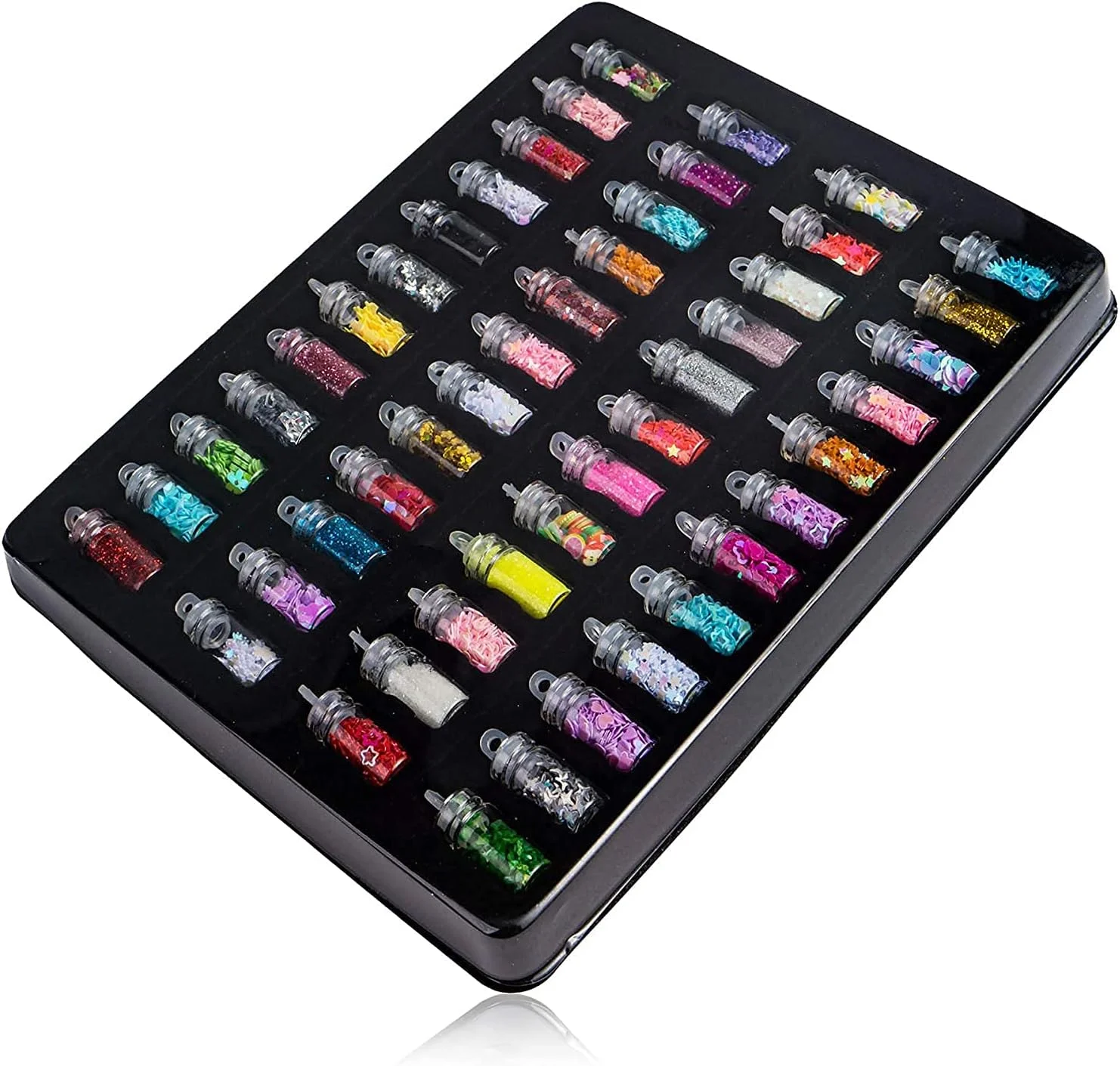 مجموعه 48 رنگ بلicia، پودر اکلیل ناخن با اشکال مختلف، اکلیل درشت هولوگرافیک برای طراحی ناخن، صورت، بدن، چشم، مو، جشنواره، ستاره ها، شش ضلعی ها، پولک های آینه ای شکل، کیت تزئینات DIY مجموعه 48 رنگ بلicia، پودر اکلیل ناخن با اشکال مختلف، اکلیل درشت هولوگرافیک برای طراحی ناخن، صورت، بدن، چشم، مو، جشنواره، ستاره ها، شش ضلعی ها، پولک های آینه ای شکل، کیت تزئینات DIY