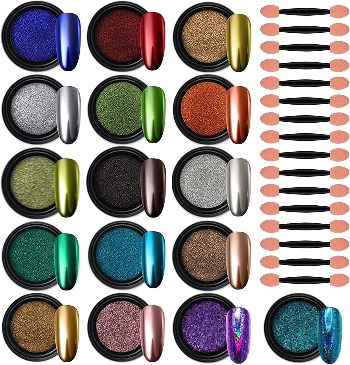 پودر کروم ناخن 16 رنگ Artdone، پودر رنگین کمانی Aurora، پیگمنت اثر آینه ای متالیک، پیگمنت پری دریایی مرواریدی، کیت پودر اکلیل مرواریدی، تزئینات طراحی ناخن، هنر پودر کروم ناخن 16 رنگ Artdone، پودر رنگین کمانی Aurora، پیگمنت اثر آینه ای متالیک، پیگمنت پری دریایی مرواریدی، کیت پودر اکلیل مرواریدی، تزئینات طراحی ناخن، هنر