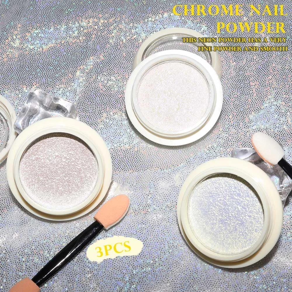 کیت پودر کروم ناخن Azonee، پودر ناخن برای ناخن های ژلی، سفید، بنفش، زرد با جلوه کروم آینه ای، برای تزئین لاک ناخن، 3 عدد کیت پودر کروم ناخن Azonee، پودر ناخن برای ناخن های ژلی، سفید، بنفش، زرد با جلوه کروم آینه ای، برای تزئین لاک ناخن، 3 عدد