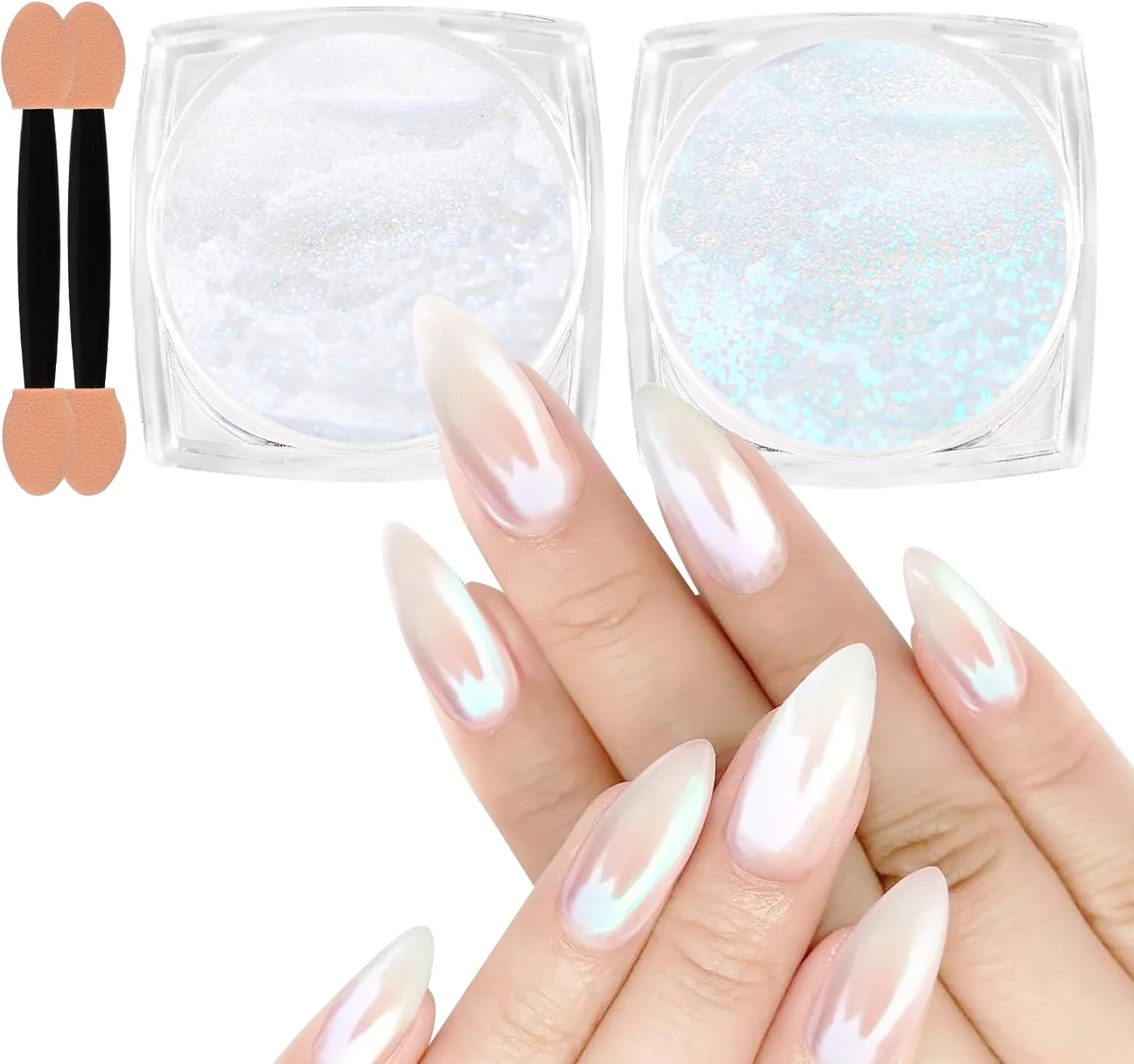 پودر ناخن کروم مرواریدی سفید Allstarry، 2 رنگ، پودر شفق قطبی، جلوه آینه ای متالیک، پودر اکلیلی، گرد و غبار رنگدانه ای پری دریایی شفاف یخی مرواریدی برای لاک ژل، طراحی ناخن، مروارید سفید پودر ناخن کروم مرواریدی سفید Allstarry، 2 رنگ، پودر شفق قطبی، جلوه آینه ای متالیک، پودر اکلیلی، گرد و غبار رنگدانه ای پری دریایی شفاف یخی مرواریدی برای لاک ژل، طراحی ناخن، مروارید سفید
