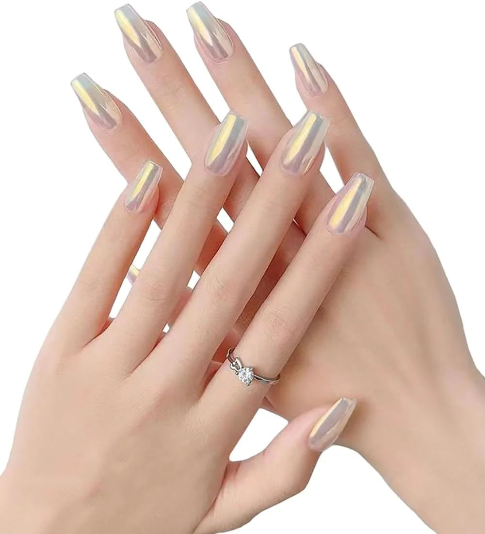 پودر کروم ناخن آنزایلالا، 6 رنگ، اکلیل ناخن، لوازم جانبی طراحی ناخن برای خانم ها