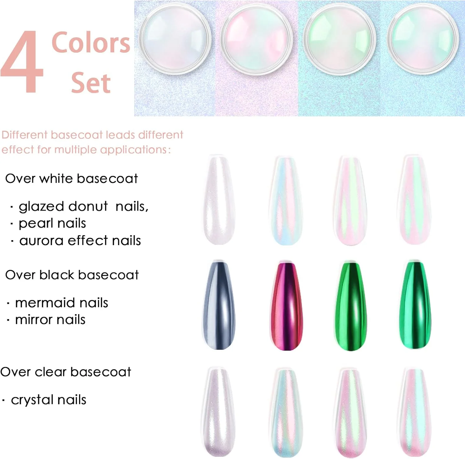 پودر ناخن کروم Allstarry با جلوه آینه ای متالیک، رنگدانه صدفی رنگین کمانی، کیت پودر اکلیل مرواریدی پری دریایی برای تزئین ناخن با لاک ژل، کاردستی رزین - بنفش سبز زمردی پودر ناخن کروم Allstarry با جلوه آینه ای متالیک، رنگدانه صدفی رنگین کمانی، کیت پودر اکلیل مرواریدی پری دریایی برای تزئین ناخن با لاک ژل، کاردستی رزین - بنفش سبز زمردی