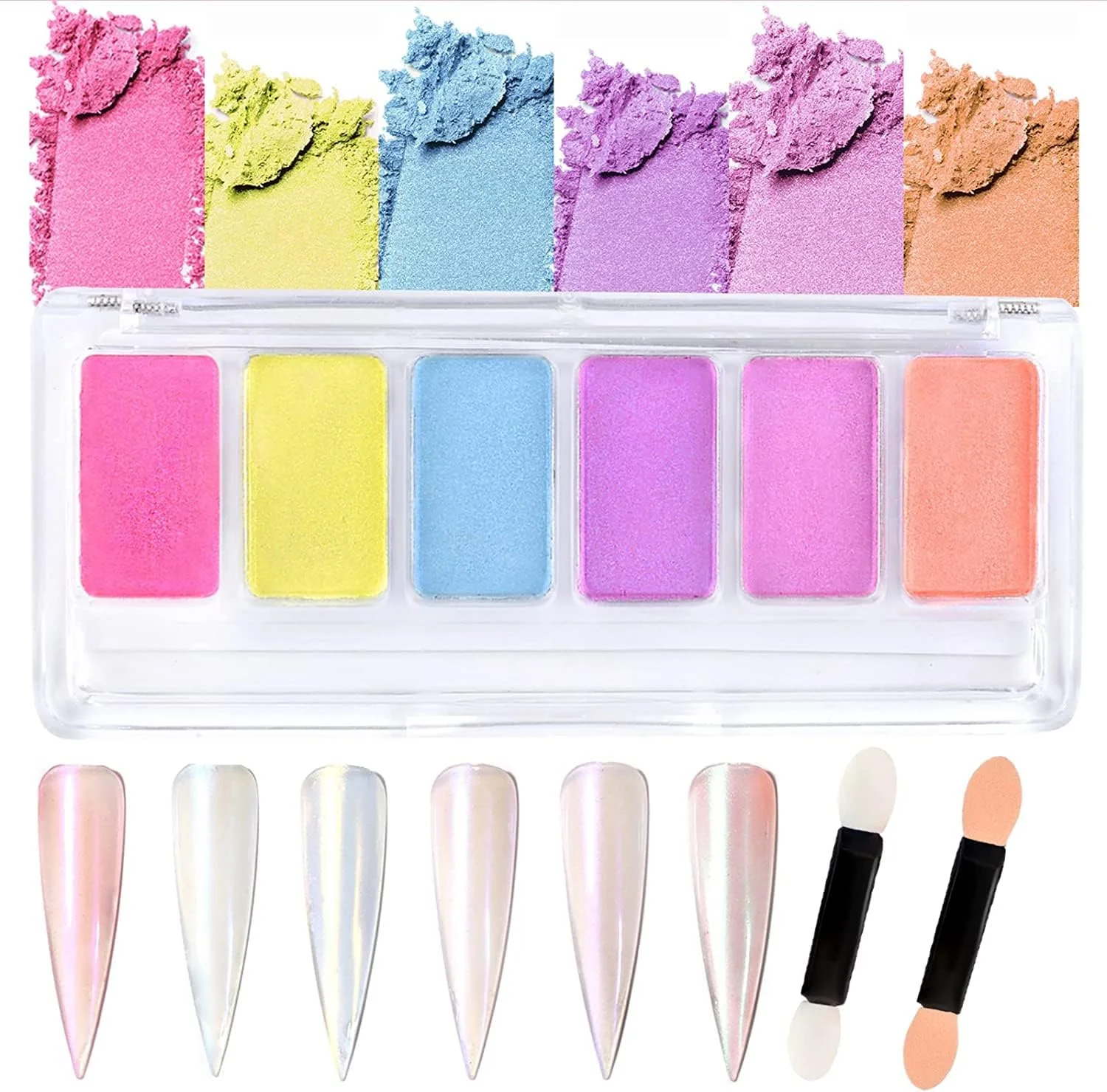 پودر کروم ناخن SYOSI برای طراحی ناخن پری دریایی، اکلیل لیزری نئون شفق قطبی، جلوه رنگین کمانی رنگین تاب برای لوازم سالن ناخن DIY به همراه اپلیکاتور سایه چشم پودر کروم ناخن SYOSI برای طراحی ناخن پری دریایی، اکلیل لیزری نئون شفق قطبی، جلوه رنگین کمانی رنگین تاب برای لوازم سالن ناخن DIY به همراه اپلیکاتور سایه چشم