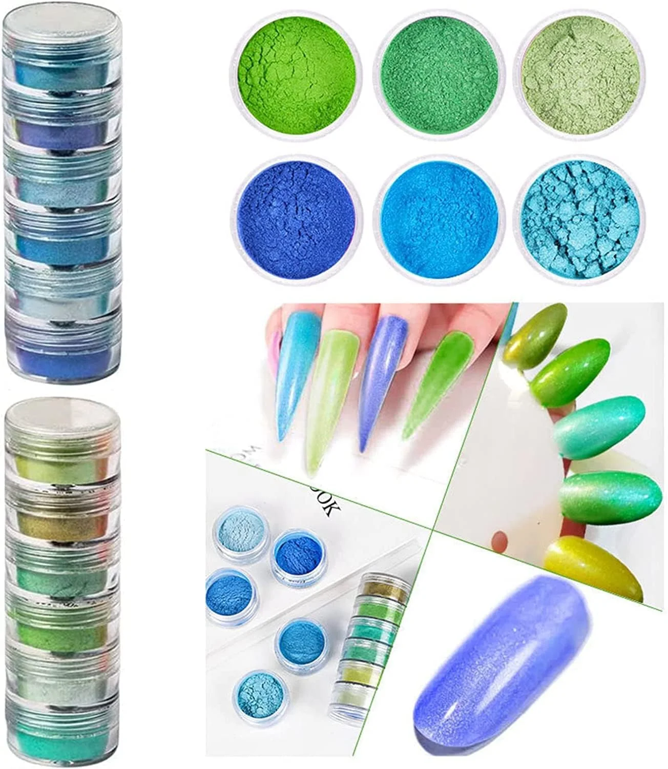 پودر رنگدانه ناخن 24 رنگ SYOSI، پودر هاله ای براق و رنگین کمانی فوق العاده ظریف و درخشان، گرد و غبار رنگدانه های ناخن سه بعدی برای تزئین ناخن پودر رنگدانه ناخن 24 رنگ SYOSI، پودر هاله ای براق و رنگین کمانی فوق العاده ظریف و درخشان، گرد و غبار رنگدانه های ناخن سه بعدی برای تزئین ناخن