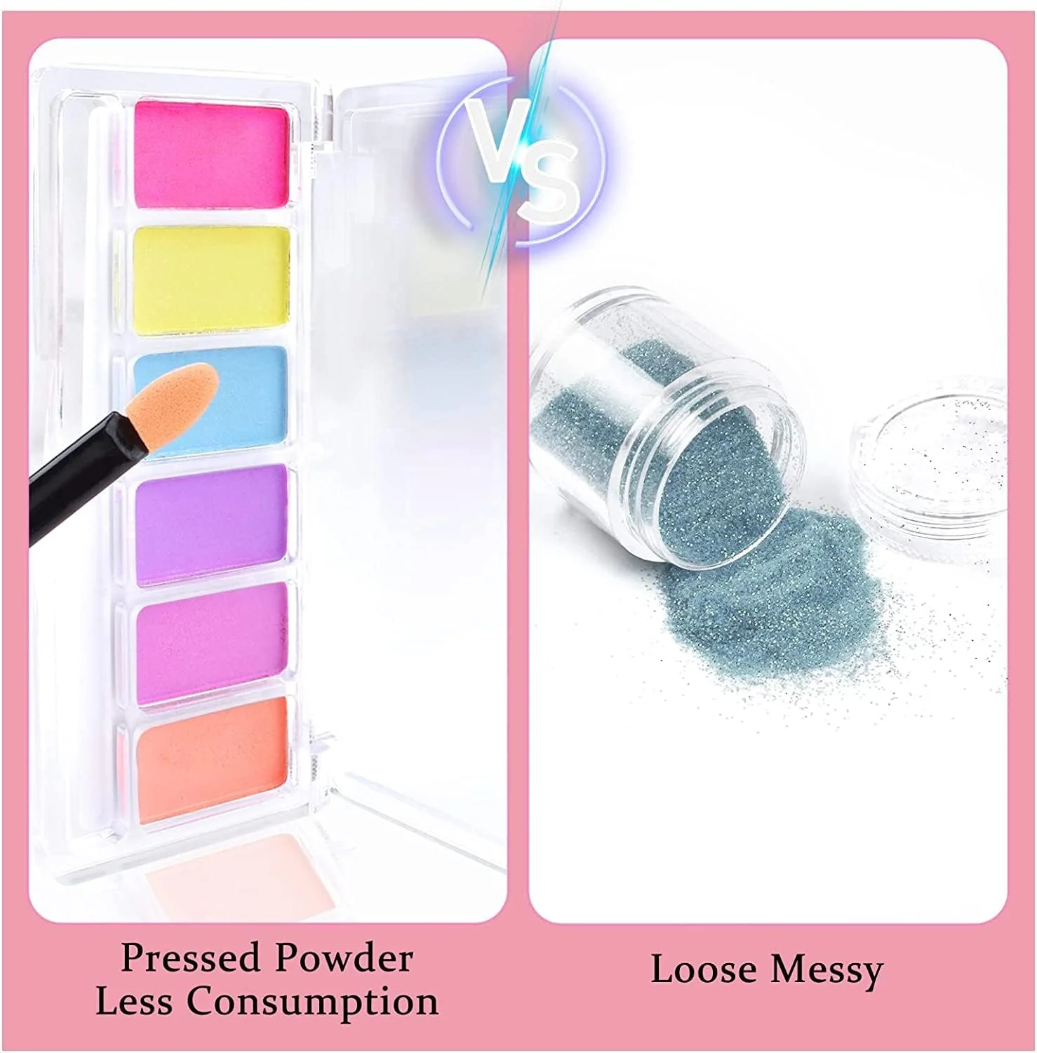 پودر کروم ناخن SYOSI برای طراحی ناخن پری دریایی، اکلیل لیزری نئون شفق قطبی، لوازم رنگین کمانی رنگین کمانی برای طراحی سالن DIY با اپلیکاتور سایه چشم