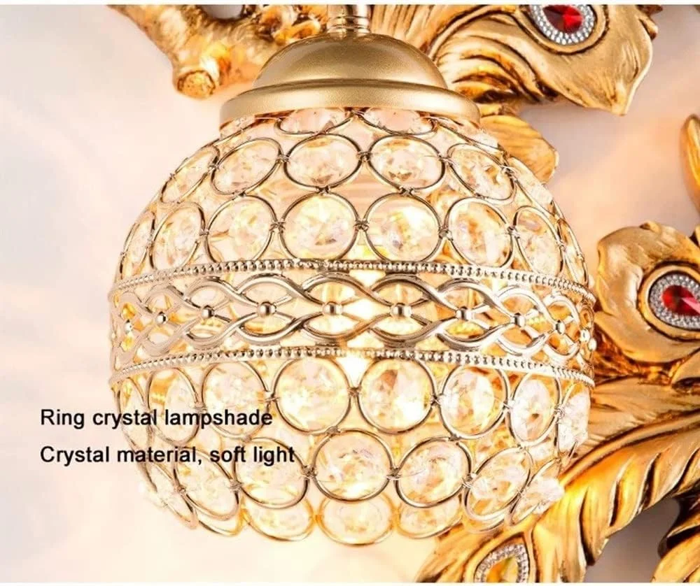 چراغ دیواری XYTUJIK، چراغ دیواری طاووسی حکاکی شده رزینی، چراغ دیواری لوکس با سایه کریستالی، چراغ دیواری طاووسی به سبک اروپایی، چراغ دیواری نصب شده در کنار تخت خواب اتاق خواب، راهرو چراغ دیواری XYTUJIK، چراغ دیواری طاووسی حکاکی شده رزینی، چراغ دیواری لوکس با سایه کریستالی، چراغ دیواری طاووسی به سبک اروپایی، چراغ دیواری نصب شده در کنار تخت خواب اتاق خواب، راهرو