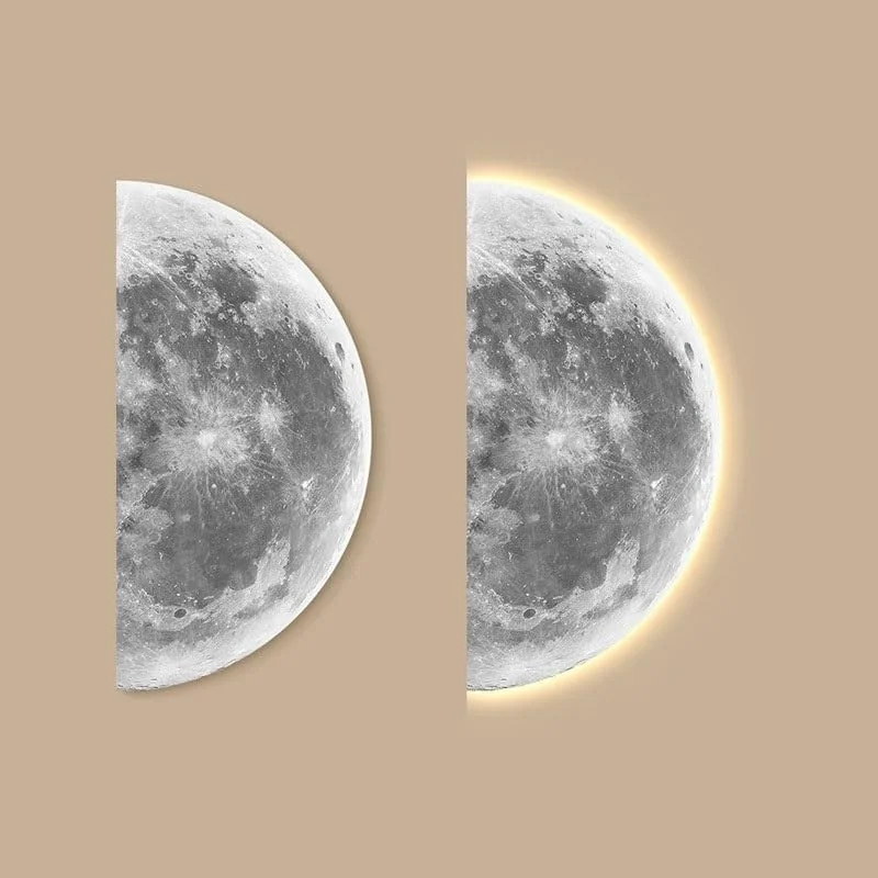 چراغ دیواری مدرن XYTUJIK طرح ماه، چراغ LED انتزاعی برای راهرو، اتاق خواب، اتاق نشیمن، چراغ دیواری برای مطالعه، راهرو، اتاق غذاخوری، بالکن