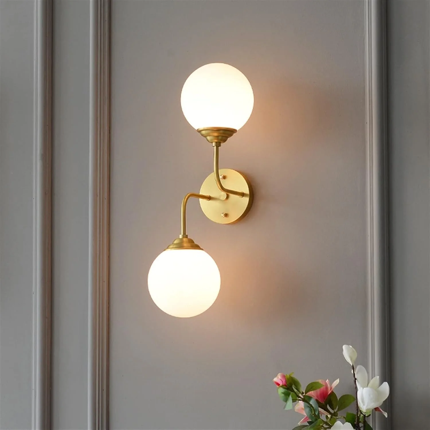 چراغ دیواری اروپایی، مدرن و مینیمالیستی، مناسب اتاق خواب، چراغ دیواری تمام مسی - چراغ دیواری شیشه ای تک سر و دو سر راهرو با منبع نور G9، ng چراغ دیواری اروپایی، مدرن و مینیمالیستی، مناسب اتاق خواب، چراغ دیواری تمام مسی - چراغ دیواری شیشه ای تک سر و دو سر راهرو با منبع نور G9، ng