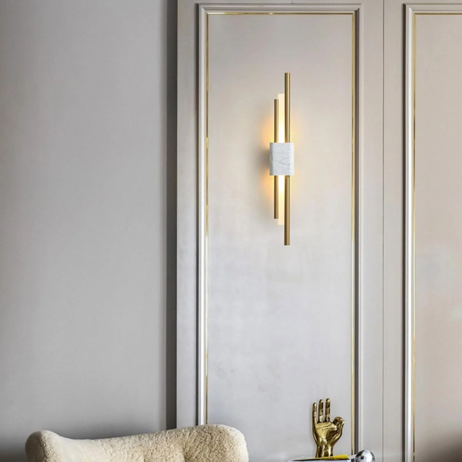 چراغ دیواری LED مدرن طرح سنگ مرمر XYTUJIK، چراغ دیواری برنجی نوردیک، مناسب برای روشنایی آینه، چراغ دیواری اتاق خواب، راهرو، آشپزخانه، چراغ دکوراتیو پس زمینه اتاق چراغ دیواری LED مدرن طرح سنگ مرمر XYTUJIK، چراغ دیواری برنجی نوردیک، مناسب برای روشنایی آینه، چراغ دیواری اتاق خواب، راهرو، آشپزخانه، چراغ دکوراتیو پس زمینه اتاق