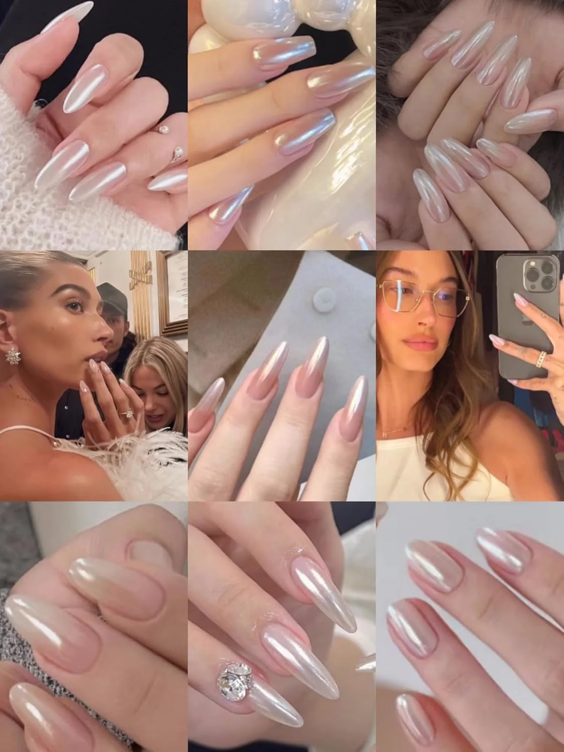 پودر ناخن کروم سفید GZMAYUEN، پودر مرواریدی مهتابی برای ناخن، پودر اکلیل ژل با اثر آینه ای شفق قطبی شفاف و جادویی برای طراحی ناخن، 0.5 گرم در هر ظرف (2 عدد)