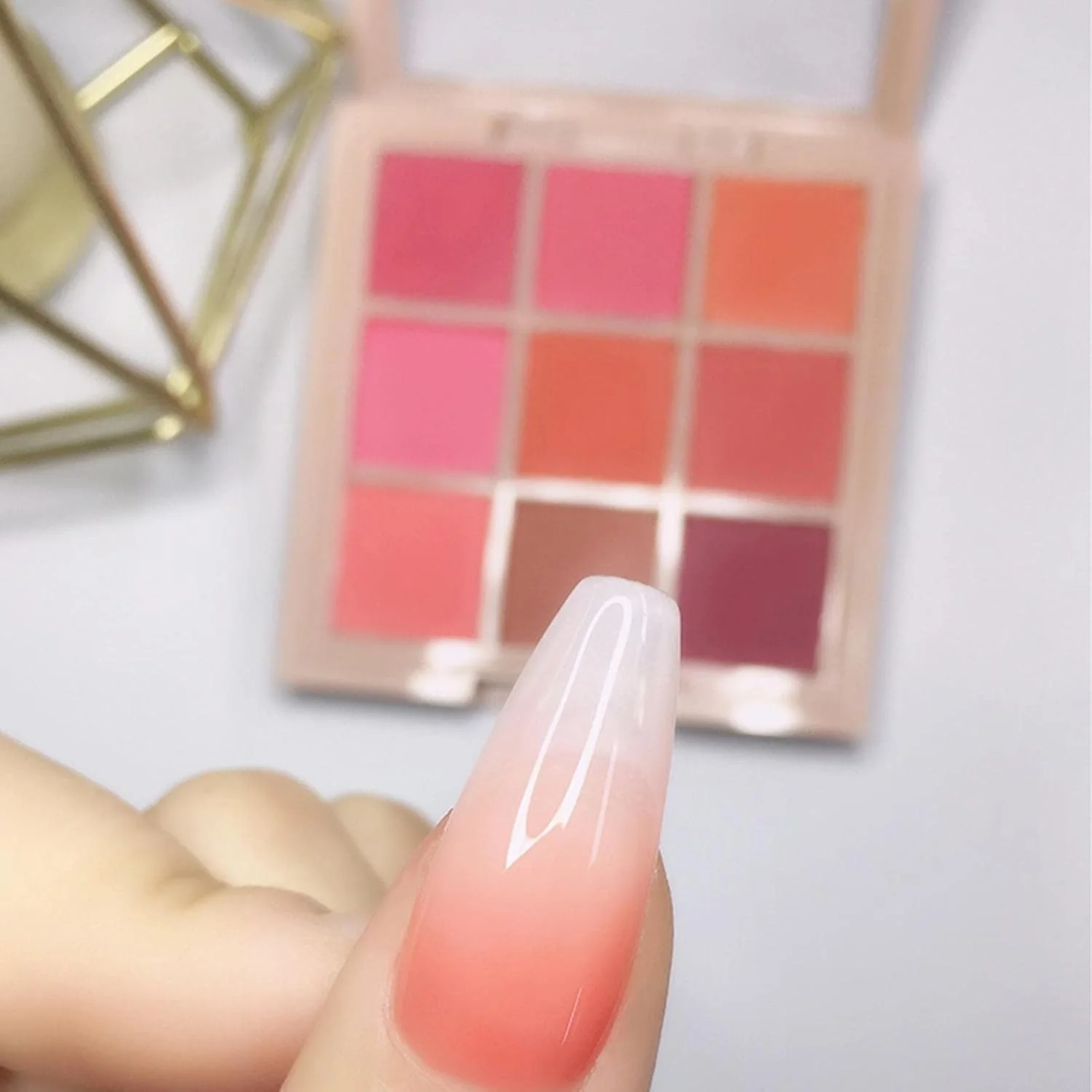 پودر کروم ناخن، پالت پودر ناخن گرادیانی 9 رنگ، پودر هولوگرافیک آرورا، پودر صدفی با جلوه آینه ای، رنگدانه مرواریدی اکلیلی مانیکور برای تزئین ناخن DIY