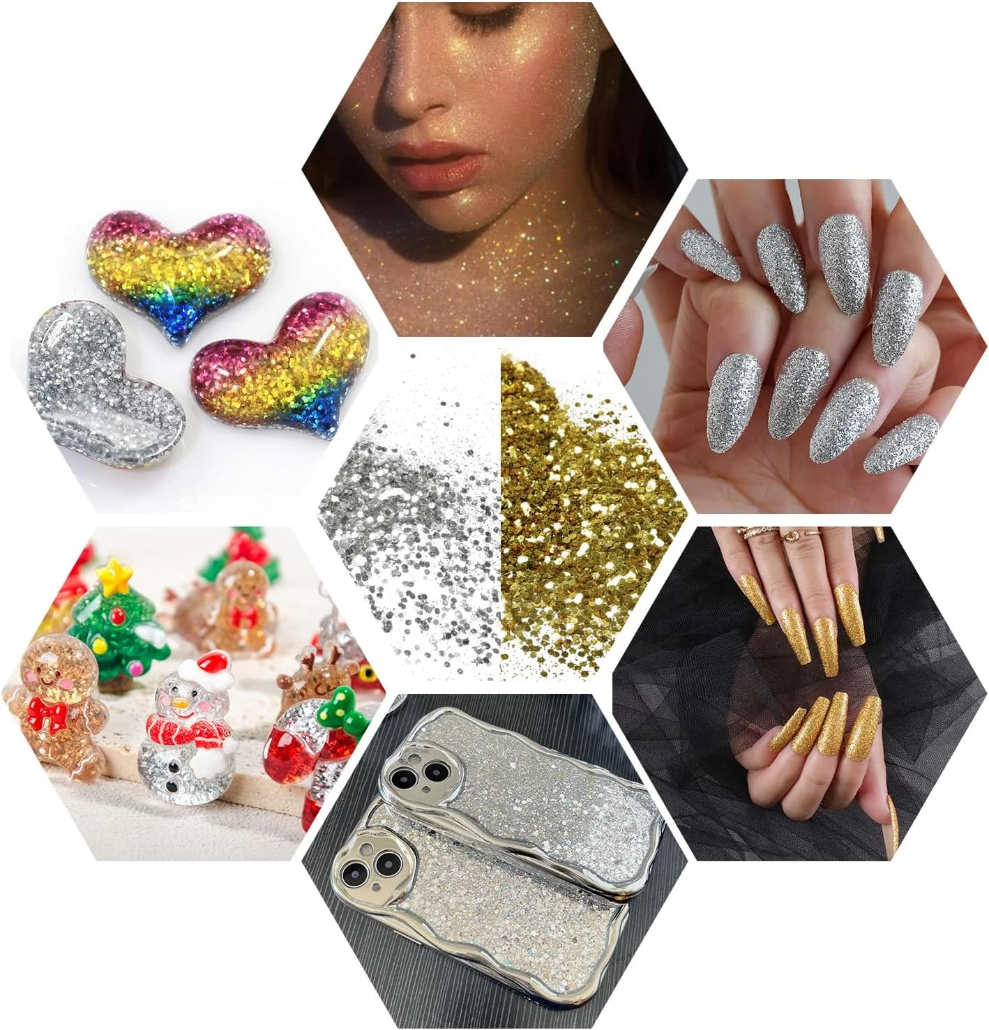 پودر اکلیل طلایی نقره ای GZMAYUEN، 50 گرم اکلیل نقره ای، 50 گرم اکلیل طلایی برای ناخن، پودر اکلیل برای صنایع دستی و طراحی ناخن، کارت سازی پودر اکلیل طلایی نقره ای GZMAYUEN، 50 گرم اکلیل نقره ای، 50 گرم اکلیل طلایی برای ناخن، پودر اکلیل برای صنایع دستی و طراحی ناخن، کارت سازی