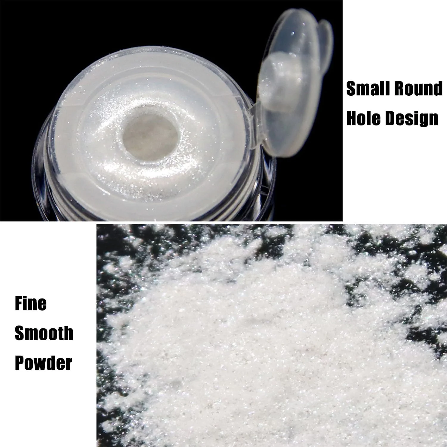 پودر ناخن کروم سفید GZMAYUEN، پودر مرواریدی مهتابی برای ناخن، پودر اکلیل ژل با اثر آینه ای شفق قطبی شفاف و جادویی برای طراحی ناخن، 0.5 گرم در هر ظرف (2 عدد)