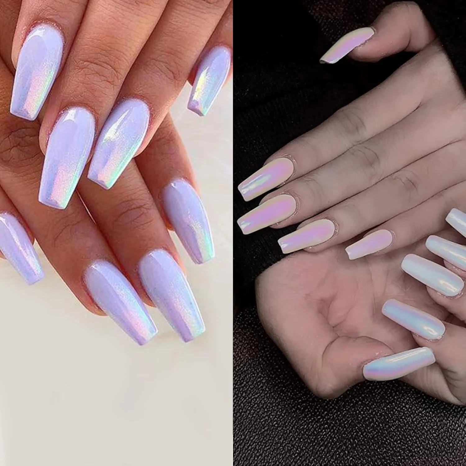 پودر مرواریدی ناخن کروم آینه‌ای GZSYY، بسته 6 عددی پودر پیگمنت متالیک آرت ناخن آفتاب‌پرست برای تزئین ناخن