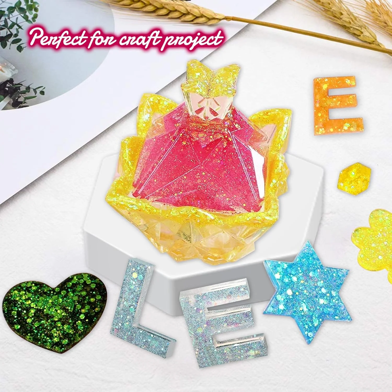 اکلیل زرد اوپال درخشان HEMOER، 100 گرم پولک ضخیم اکلیلی برای رزین، صورت، ناخن، بدن، صنایع دستی، بالم، مهمانی جشنواره، هنر، پودر اکلیل ناخن برای اکلیل