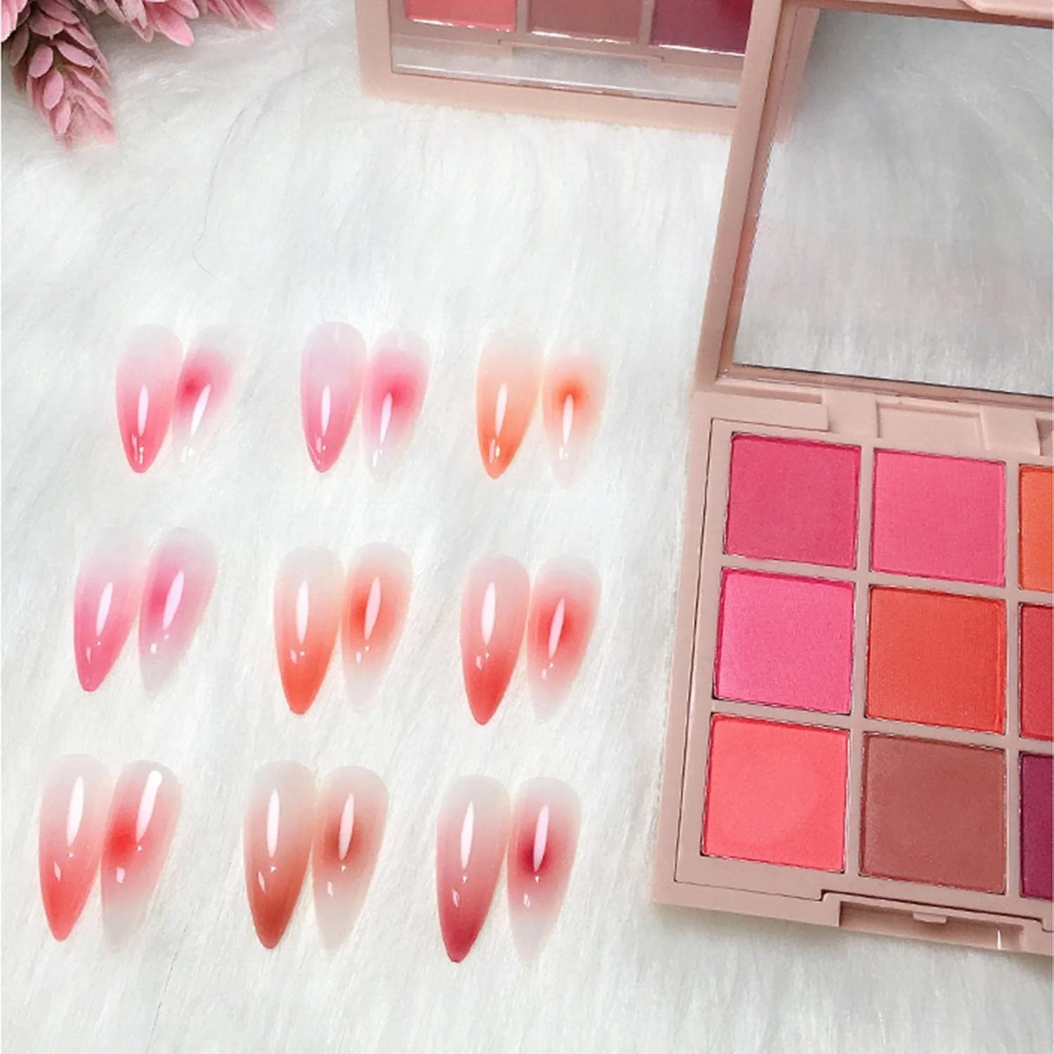 پودر کروم ناخن، پالت پودر ناخن گرادیانی 9 رنگ، پودر هولوگرافیک آرورا، پودر صدفی با جلوه آینه ای، رنگدانه مرواریدی اکلیلی مانیکور برای تزئین ناخن DIY