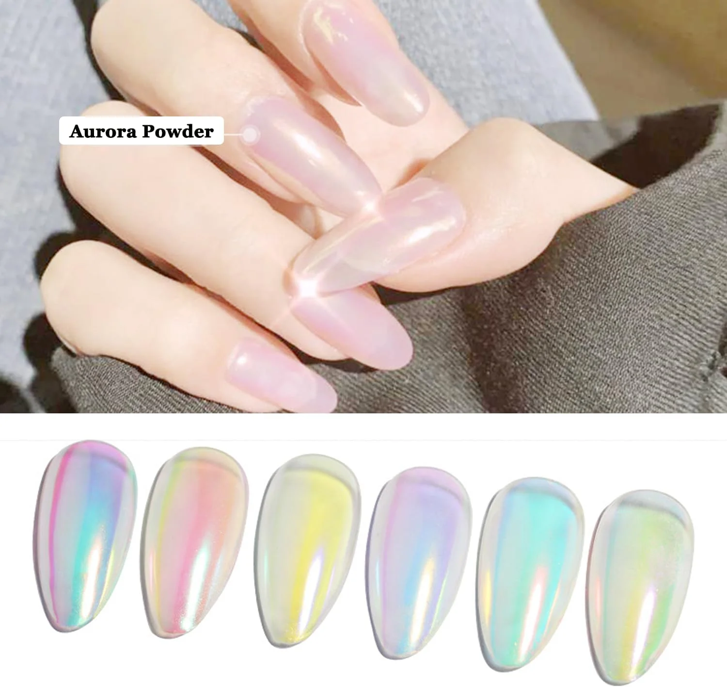 پودر کروم ناخن پری دریایی، 6 شیشه پودر آرت ناخن مرواریدی رنگین کمانی Aurora، رنگدانه اثر آینه ای متالیک، کیت گرد و غبار اکلیلی، لوازم طراحی ناخن برای تزئین ناخن با لاک ژل پودر کروم ناخن پری دریایی، 6 شیشه پودر آرت ناخن مرواریدی رنگین کمانی Aurora، رنگدانه اثر آینه ای متالیک، کیت گرد و غبار اکلیلی، لوازم طراحی ناخن برای تزئین ناخن با لاک ژل