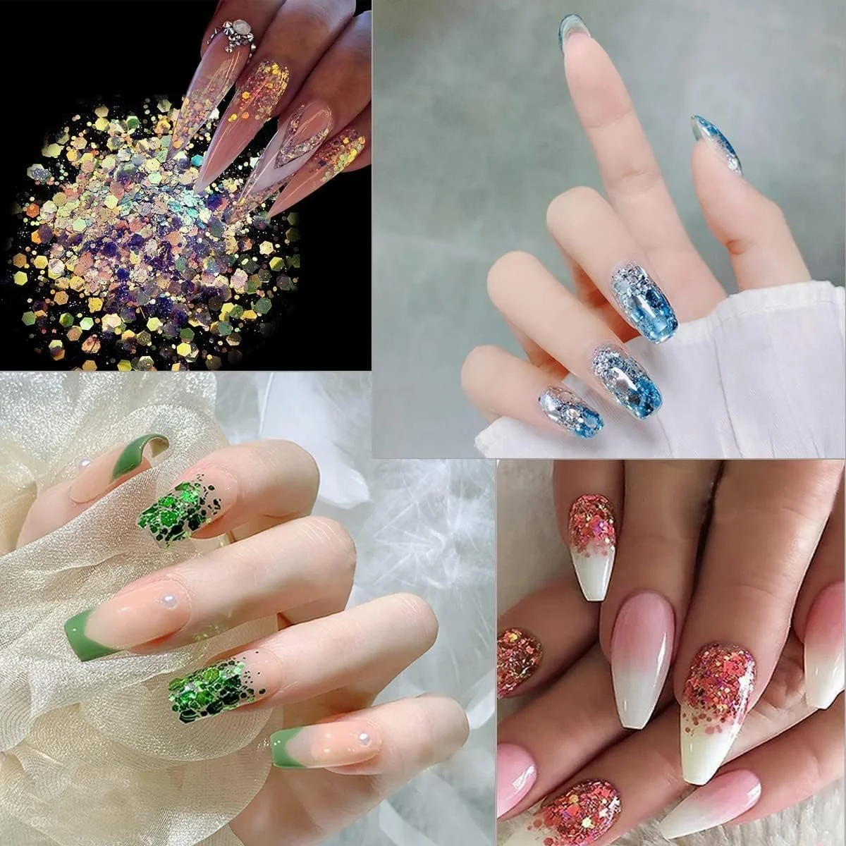 پولک ناخن درشت شش ضلعی ۱۲ رنگ، برچسب های ناخن هولوگرافیک، پولک پری دریایی، پودر، پولک های براق، طرح های ناخن شش ضلعی مناسب برای زنان و دختران، تزئین ناخن های اکریلیک و صنایع دستی پولک ناخن درشت شش ضلعی ۱۲ رنگ، برچسب های ناخن هولوگرافیک، پولک پری دریایی، پودر، پولک های براق، طرح های ناخن شش ضلعی مناسب برای زنان و دختران، تزئین ناخن های اکریلیک و صنایع دستی