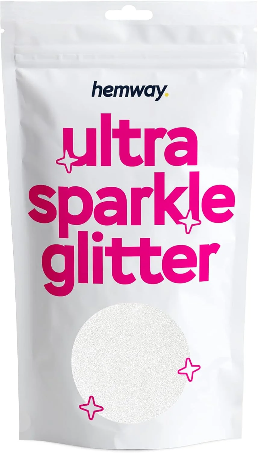 اکلیل فوق العاده درخشان Hemway سفید 100 گرم / 0.35 اونس چند منظوره رزین اپوکسی هنر و صنایع دستی ایمن برای لوازم آرایشی بدن مو صورت ناخن عروسی هنر زیبایی لیوان گل پودر گرد و غبار PREMIUM