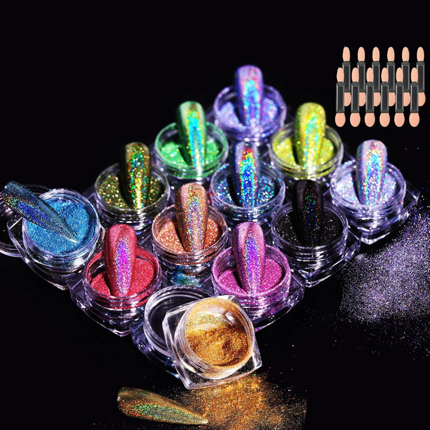 پودر کروم RoseFlower در 12 رنگ سفید/نقرهای/طلایی، پودر ناخن رنگین کمانی، پودر ناخن با جلوه مرواریدی، پودر اکلیل ناخن صدفی با جلوه آینهای جادویی برای طراحی و تزئین ناخن پودر کروم RoseFlower در 12 رنگ سفید/نقرهای/طلایی، پودر ناخن رنگین کمانی، پودر ناخن با جلوه مرواریدی، پودر اکلیل ناخن صدفی با جلوه آینهای جادویی برای طراحی و تزئین ناخن